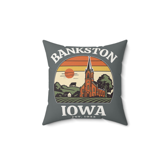 Vintage Bankston Iowa Square Pillow
