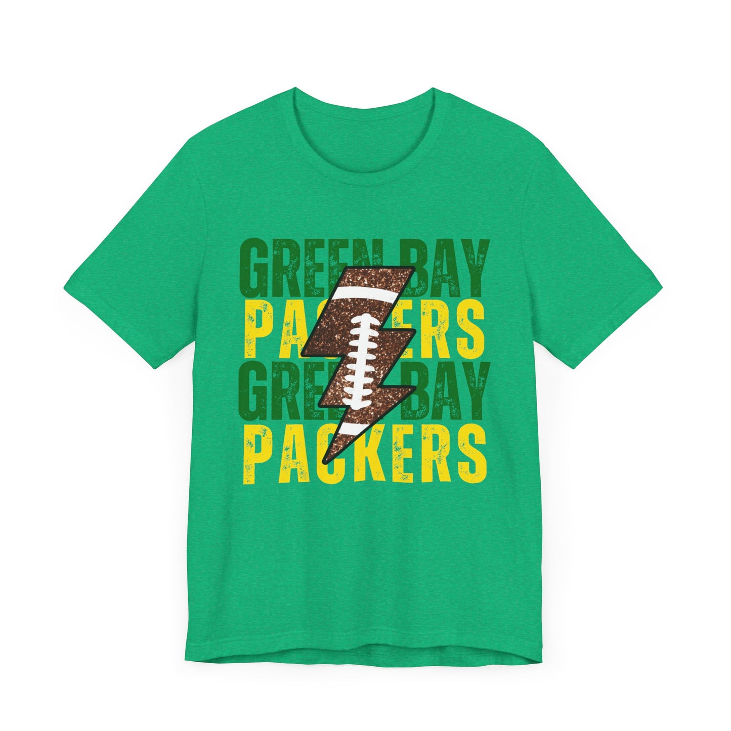 Green Bay Packers Lightning Bolt T-Shirt | Football Fan Graphic Tee | Game Day Shirt | NFL Football Apparel