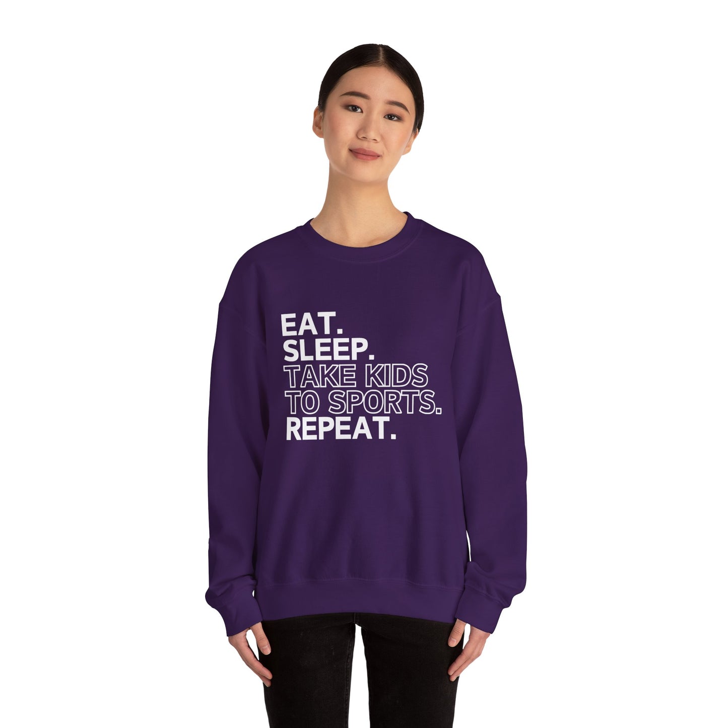 Eat Sleep Take Kids to Sports Repeat - Gildan Crewneck Sweatshirt