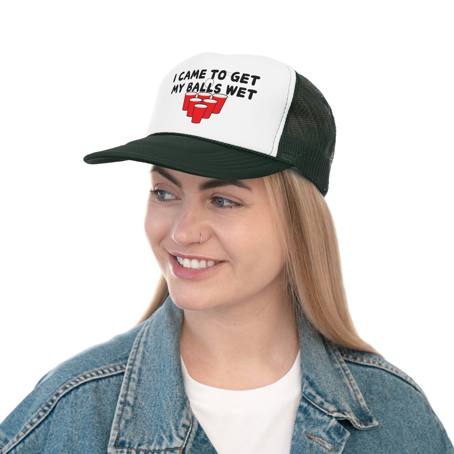 I Came to Get My Balls Wet Beer Pong Trucker Hat Funny Party Cap