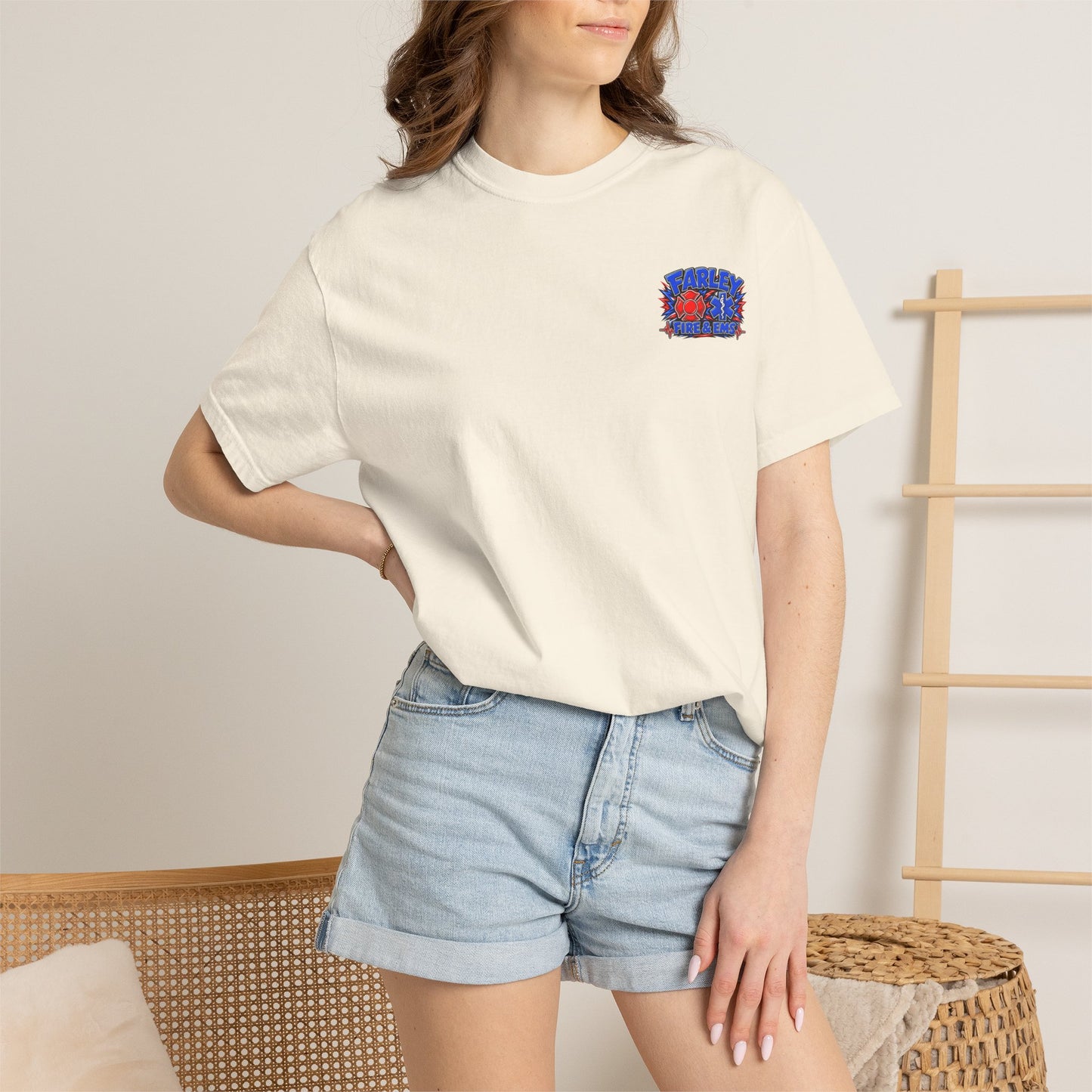 Cartoon Farley Fire & EMS T‑Shirt — Comfort Colors Unisex