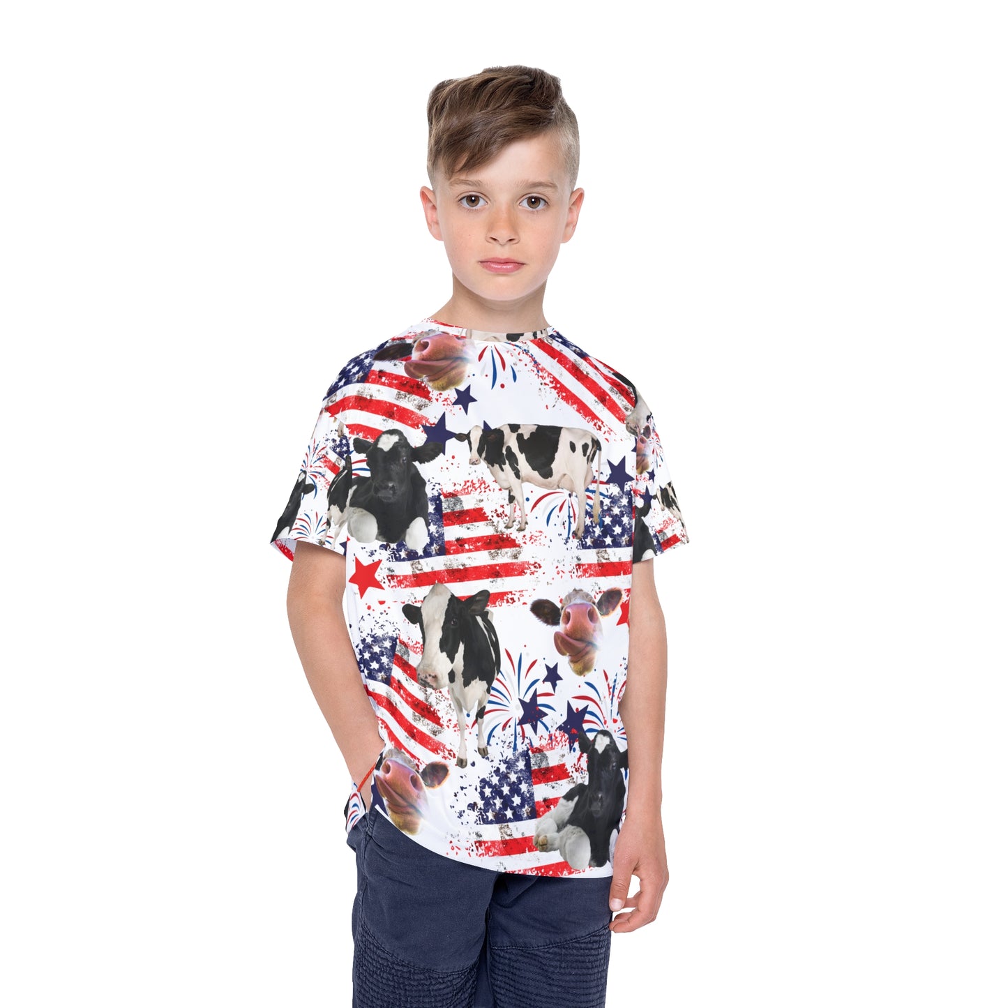 Patriotic Cow Kids Shirt