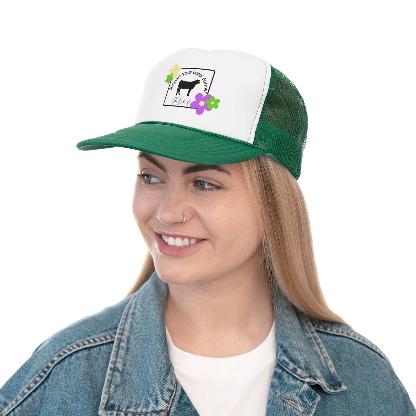 Support Your Local Farmer Eat Beef Trucker Hat