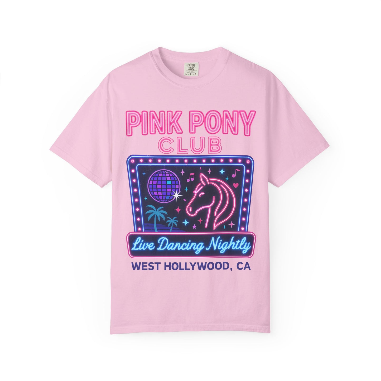 Retro Neon  Pink Pony Club T-shirt - Comfort Colors Unisex TShirt