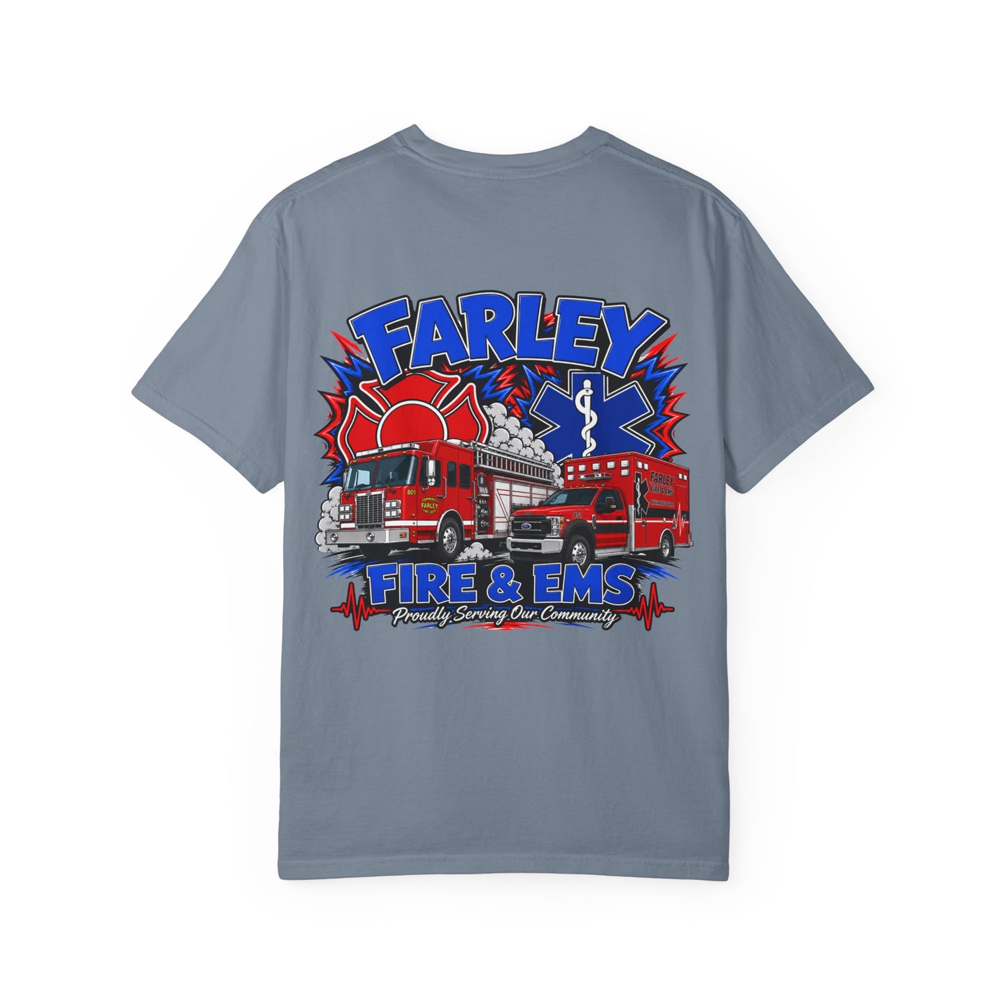 Cartoon Farley Fire & EMS T‑Shirt — Comfort Colors Unisex