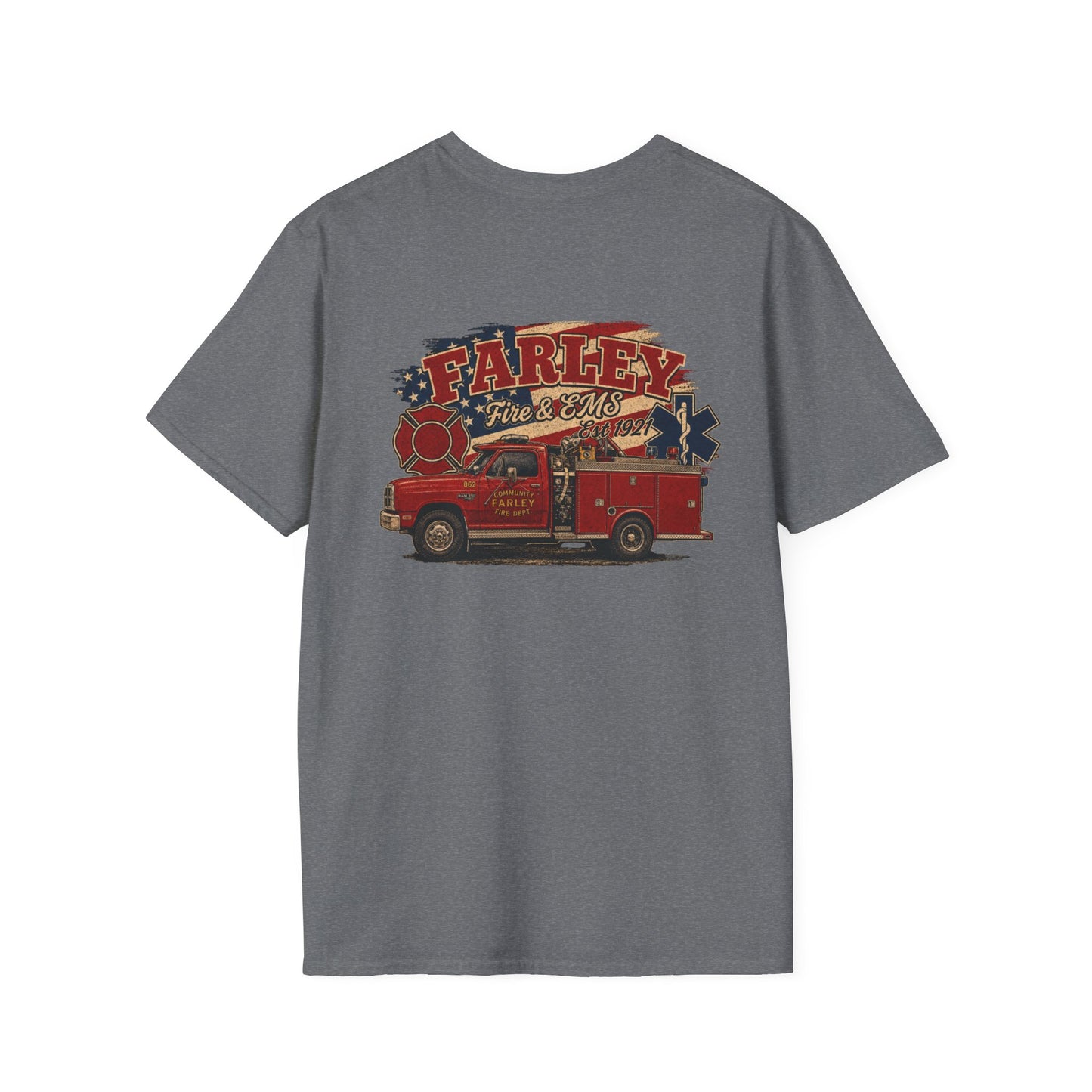 Vintage Farley Fire & EMS T-Shirt - Gildan Softstyle