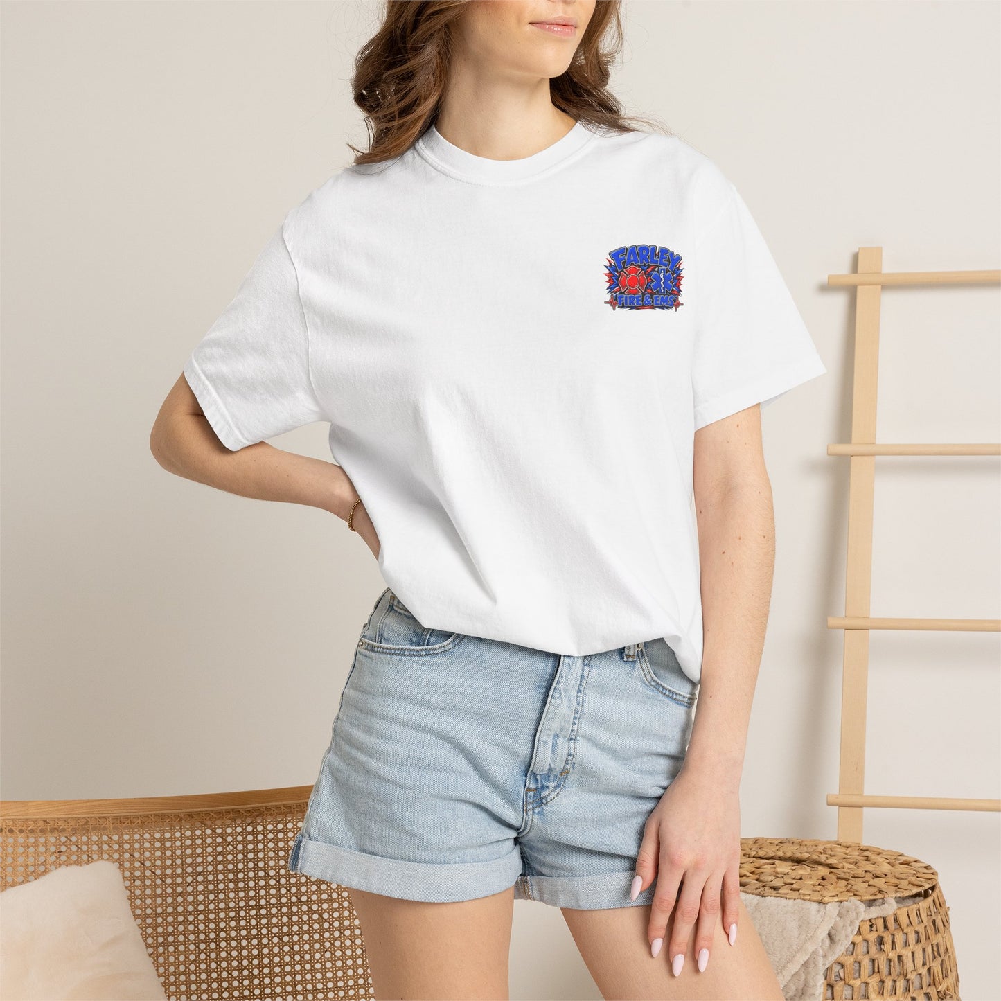 Cartoon Farley Fire & EMS T‑Shirt — Comfort Colors Unisex