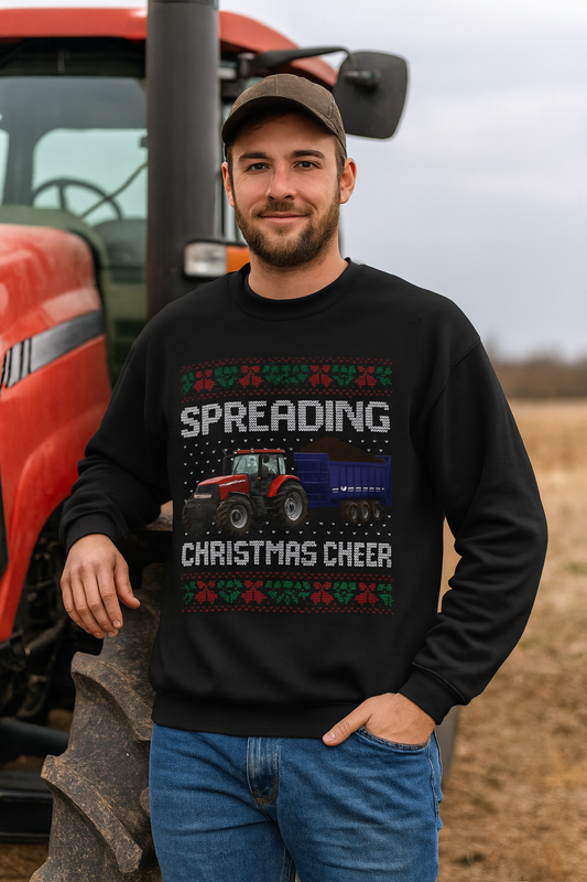 Spreading Christmas Cheer Tractor - Gildan Crewneck
