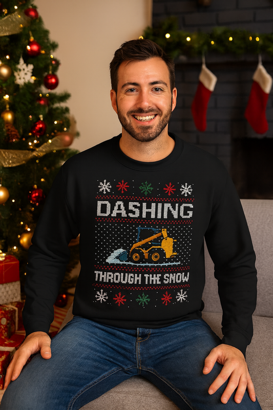 Dashing Through the Snow Skid Steer Sweatshirt - Gildan Sweatshirt