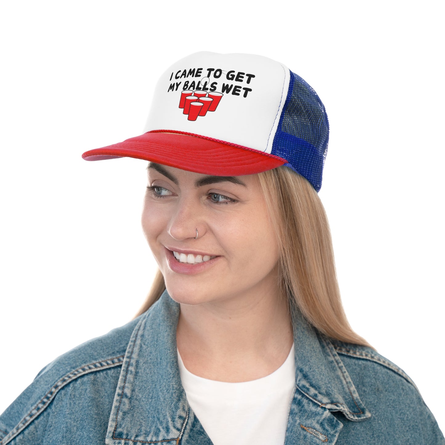 I Came to Get My Balls Wet Beer Pong Trucker Hat Funny Party Cap
