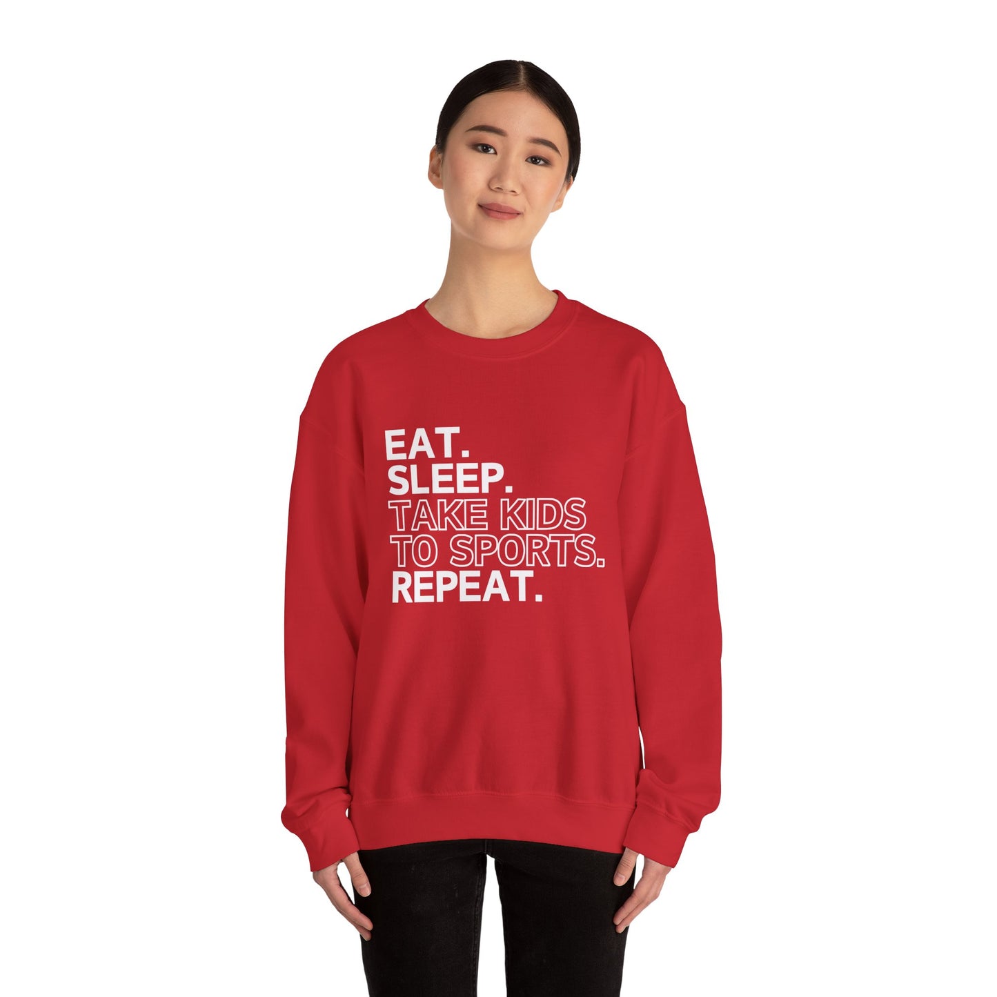 Eat Sleep Take Kids to Sports Repeat - Gildan Crewneck Sweatshirt