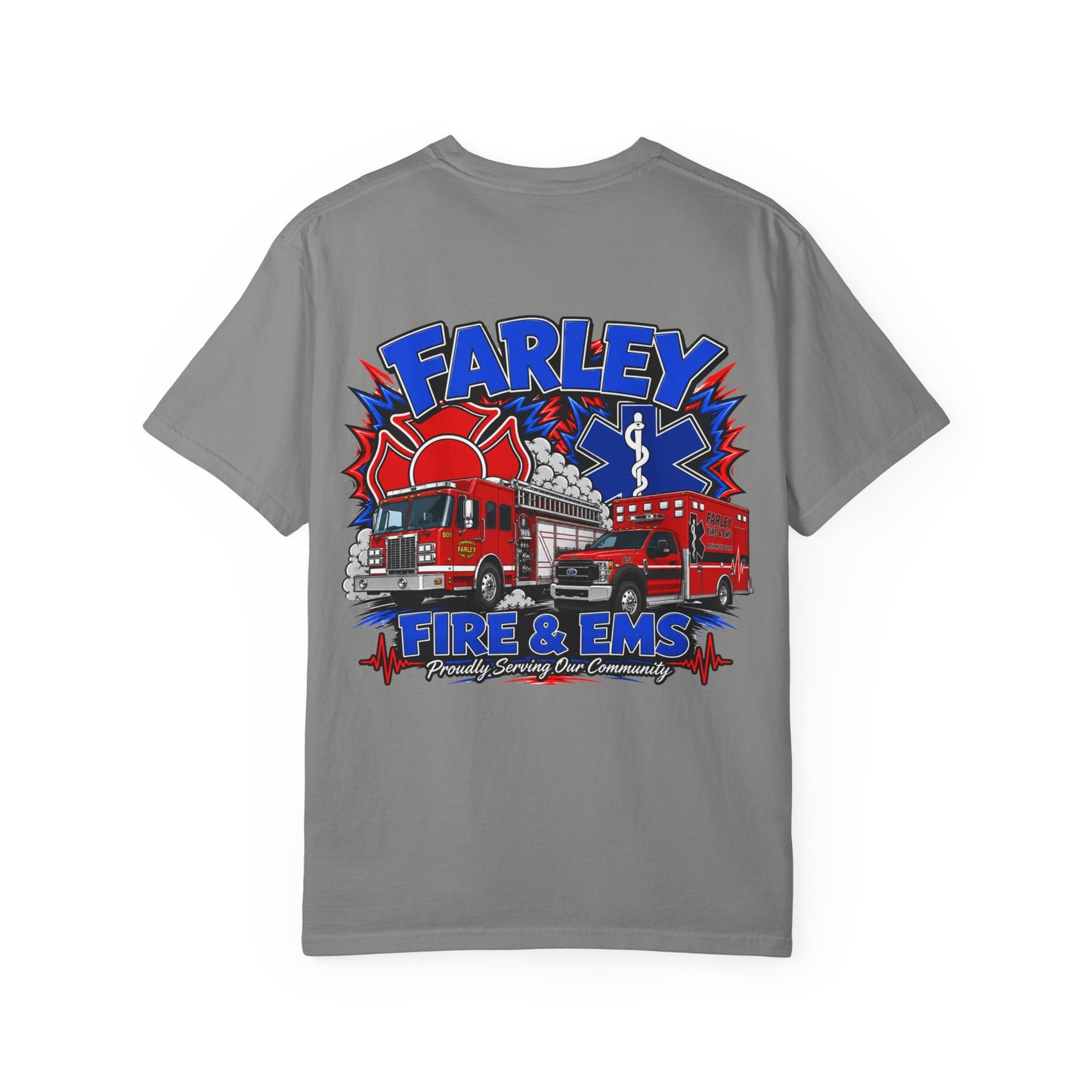 Cartoon Farley Fire & EMS T‑Shirt — Comfort Colors Unisex