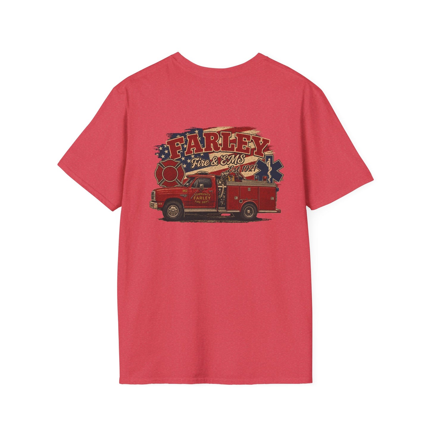 Vintage Farley Fire & EMS T-Shirt - Gildan Softstyle