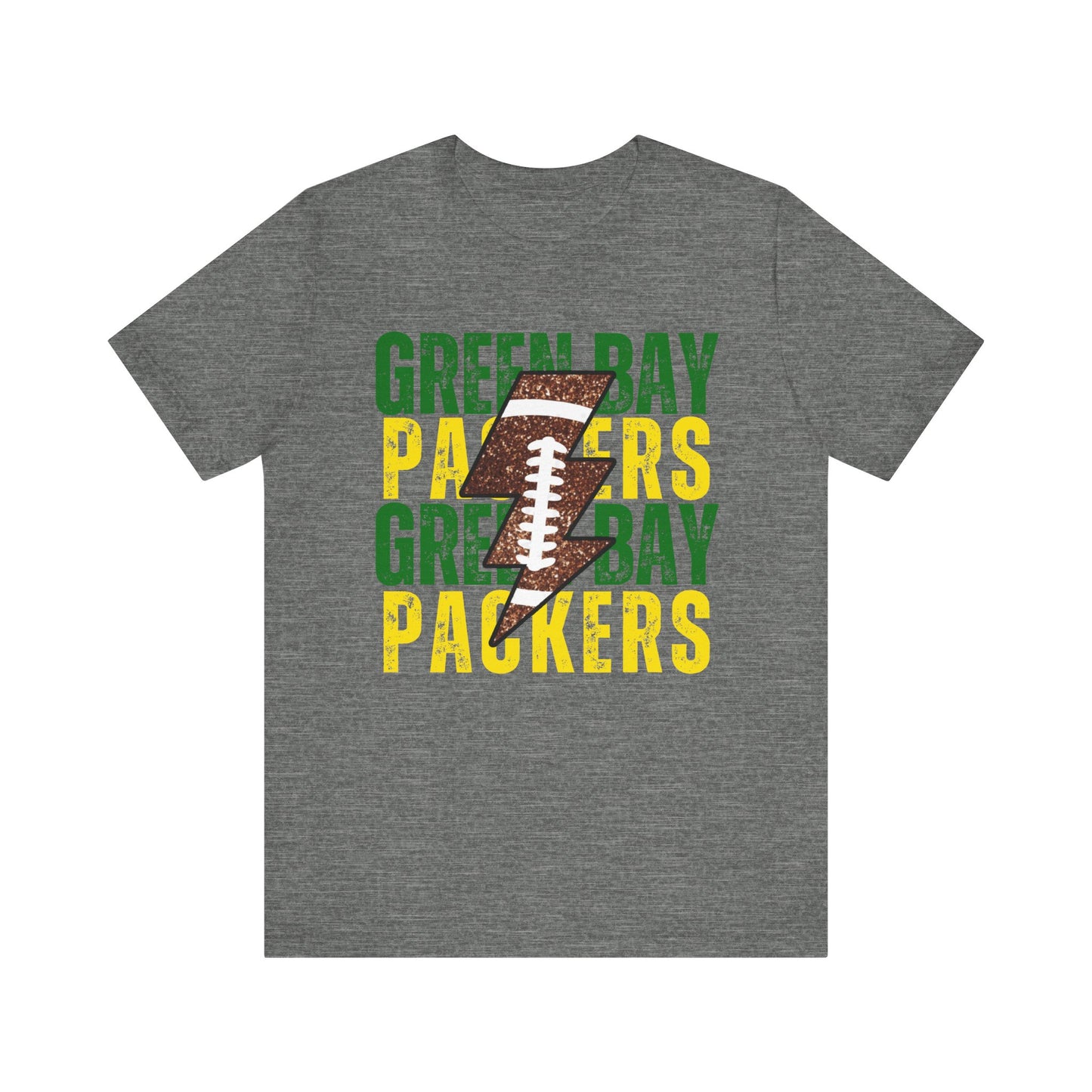 Green Bay Packers Lightning Bolt T-Shirt | Football Fan Graphic Tee | Game Day Shirt | NFL Football Apparel