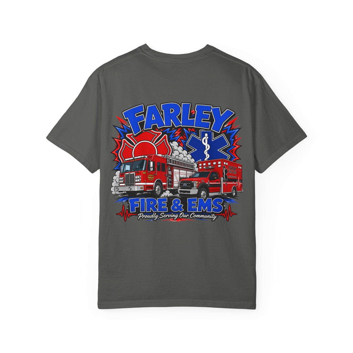 Cartoon Farley Fire & EMS T‑Shirt — Comfort Colors Unisex