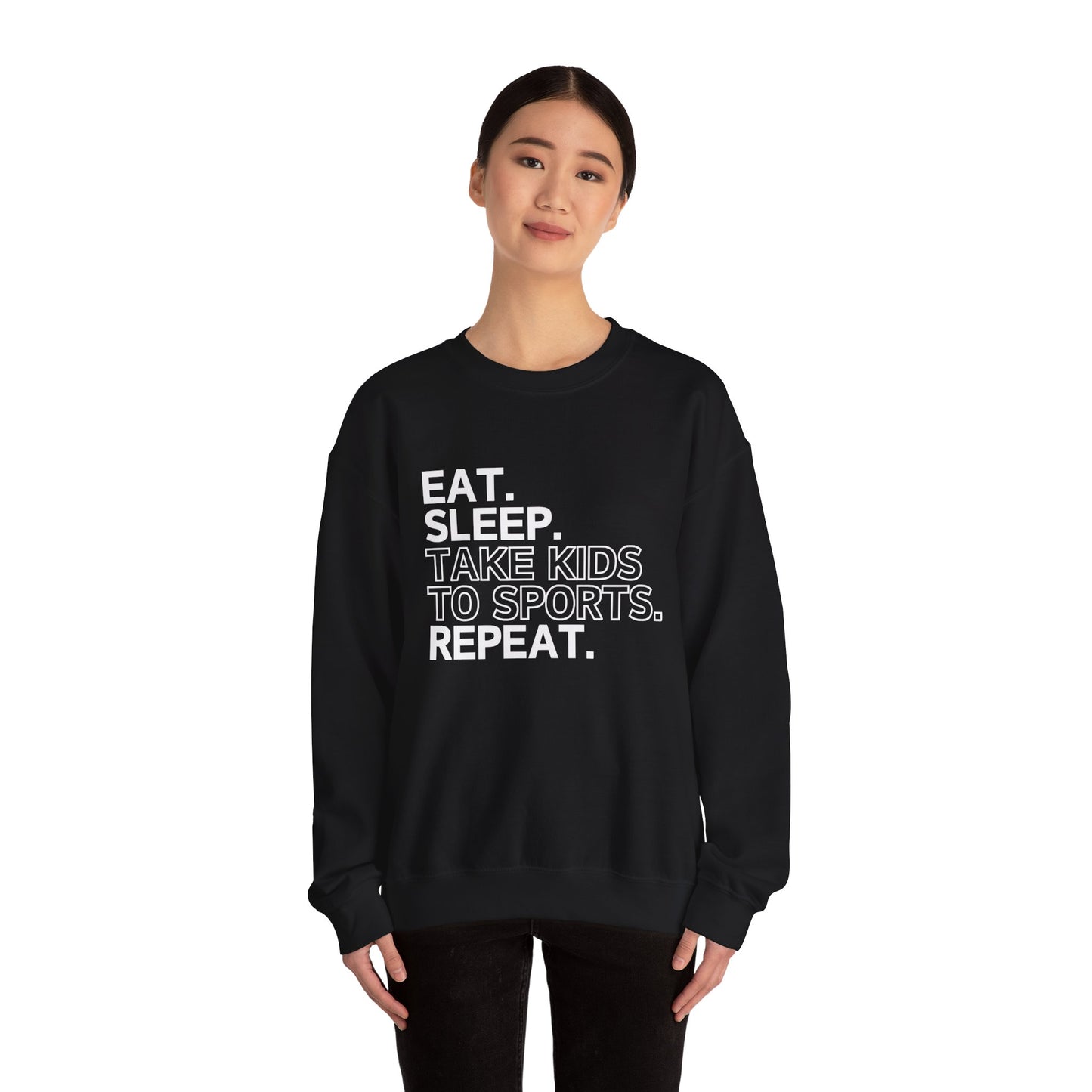Eat Sleep Take Kids to Sports Repeat - Gildan Crewneck Sweatshirt