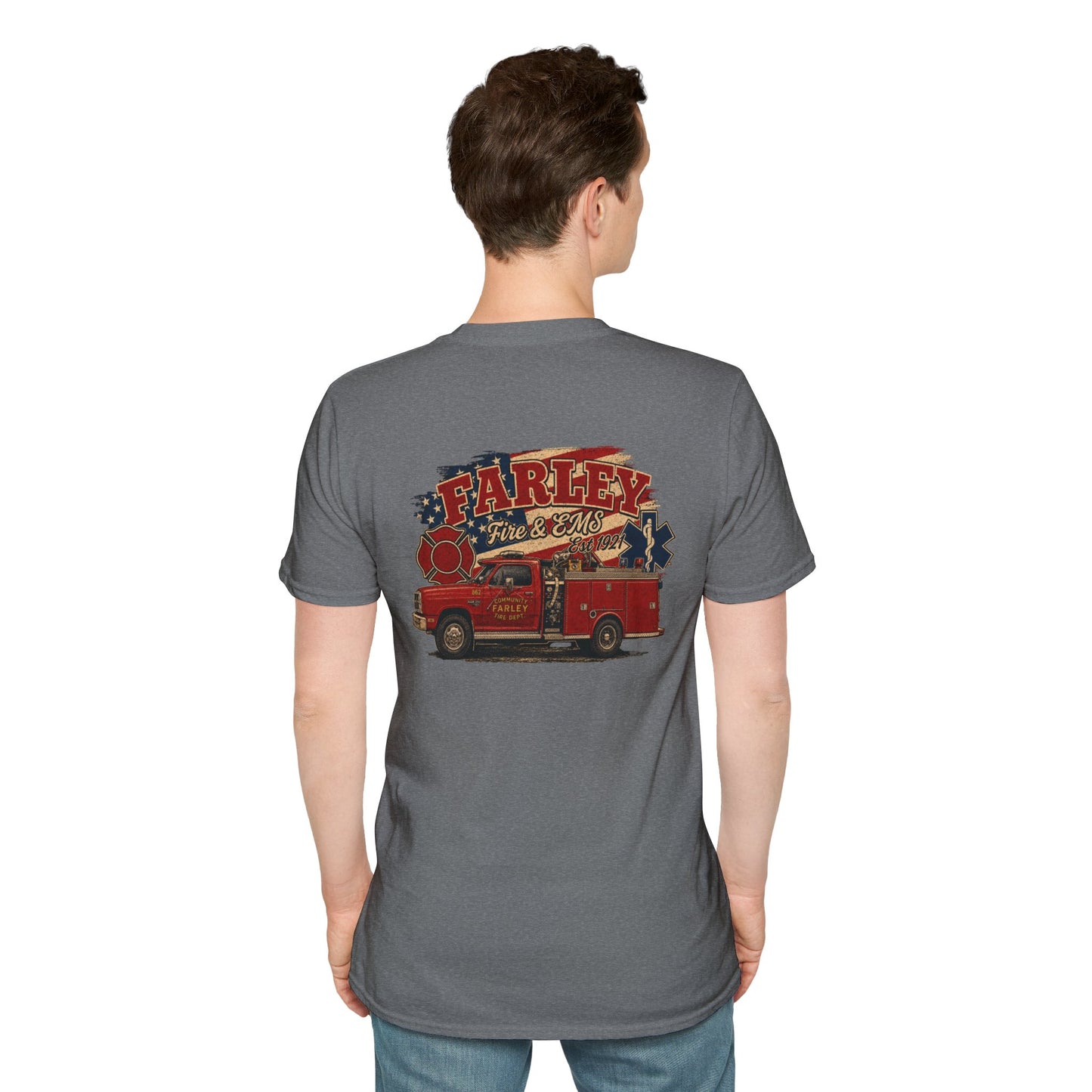 Vintage Farley Fire & EMS T-Shirt - Gildan Softstyle