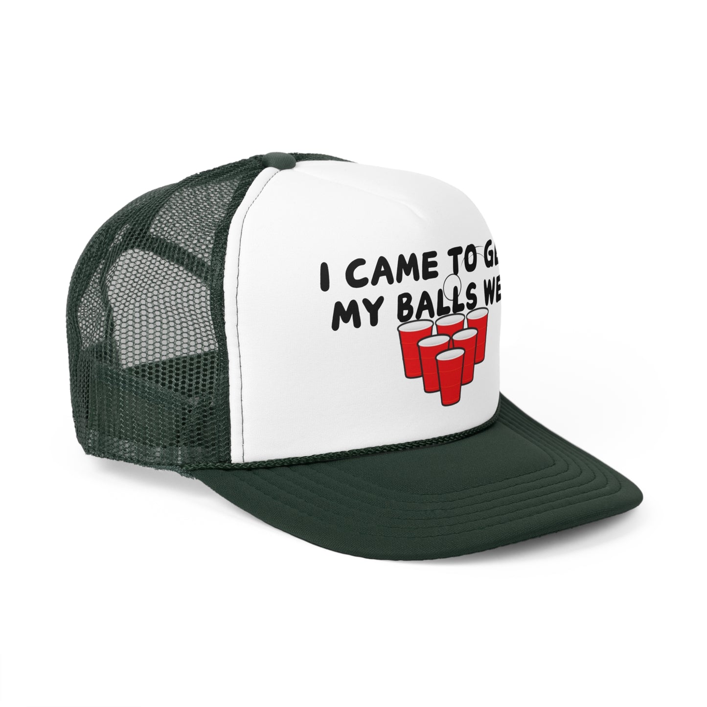 I Came to Get My Balls Wet Beer Pong Trucker Hat Funny Party Cap