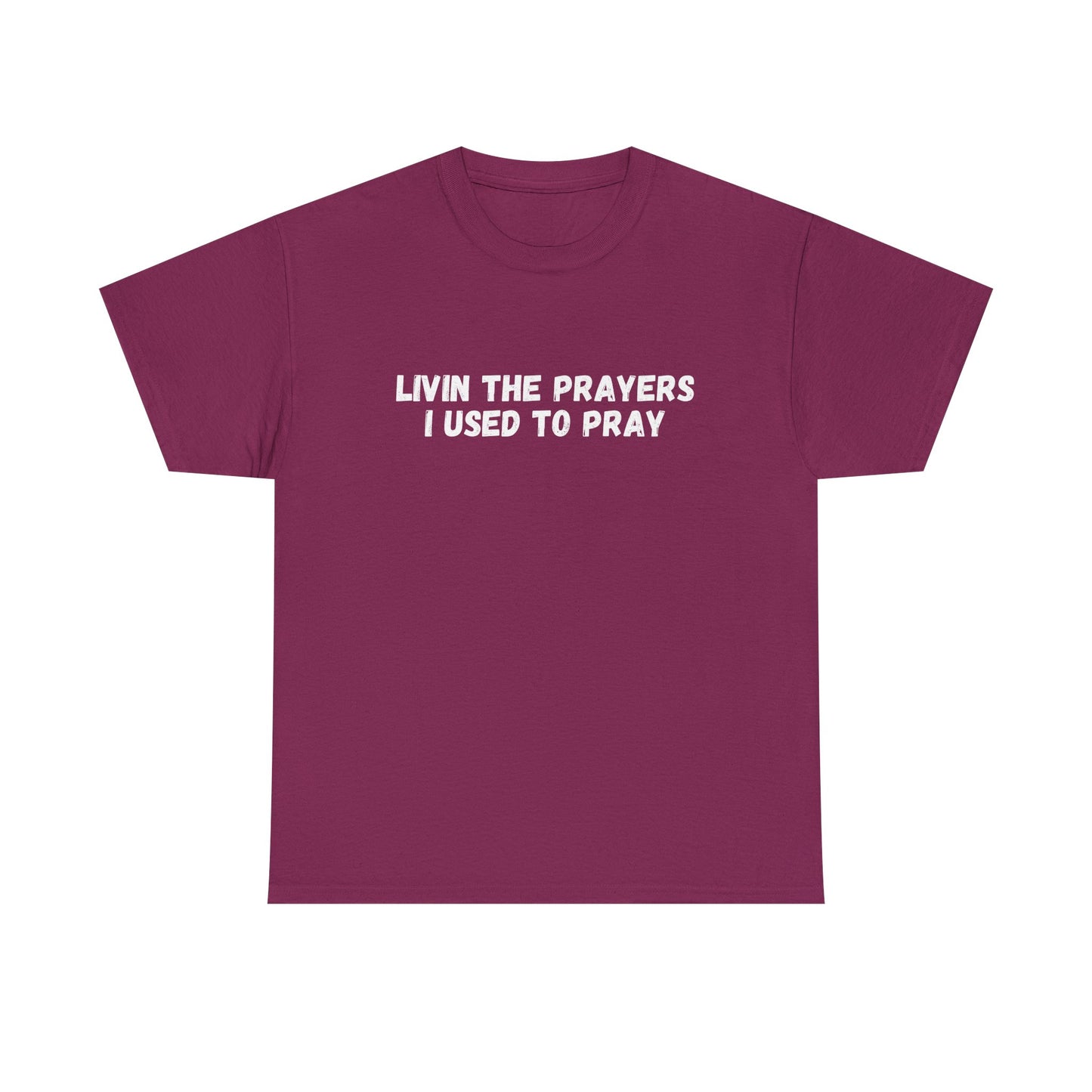 Livin the Prayers I used to Pray - Casual Unisex Gildan Heavy Cotton Tee