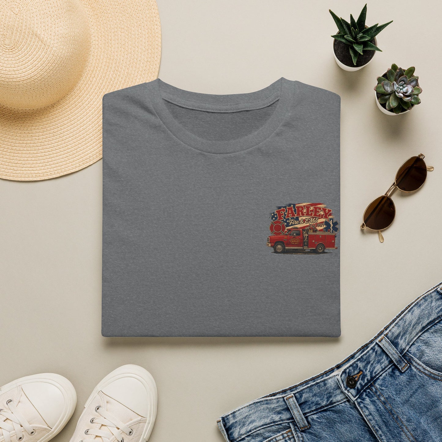 Vintage Farley Fire & EMS T-Shirt - Gildan Softstyle