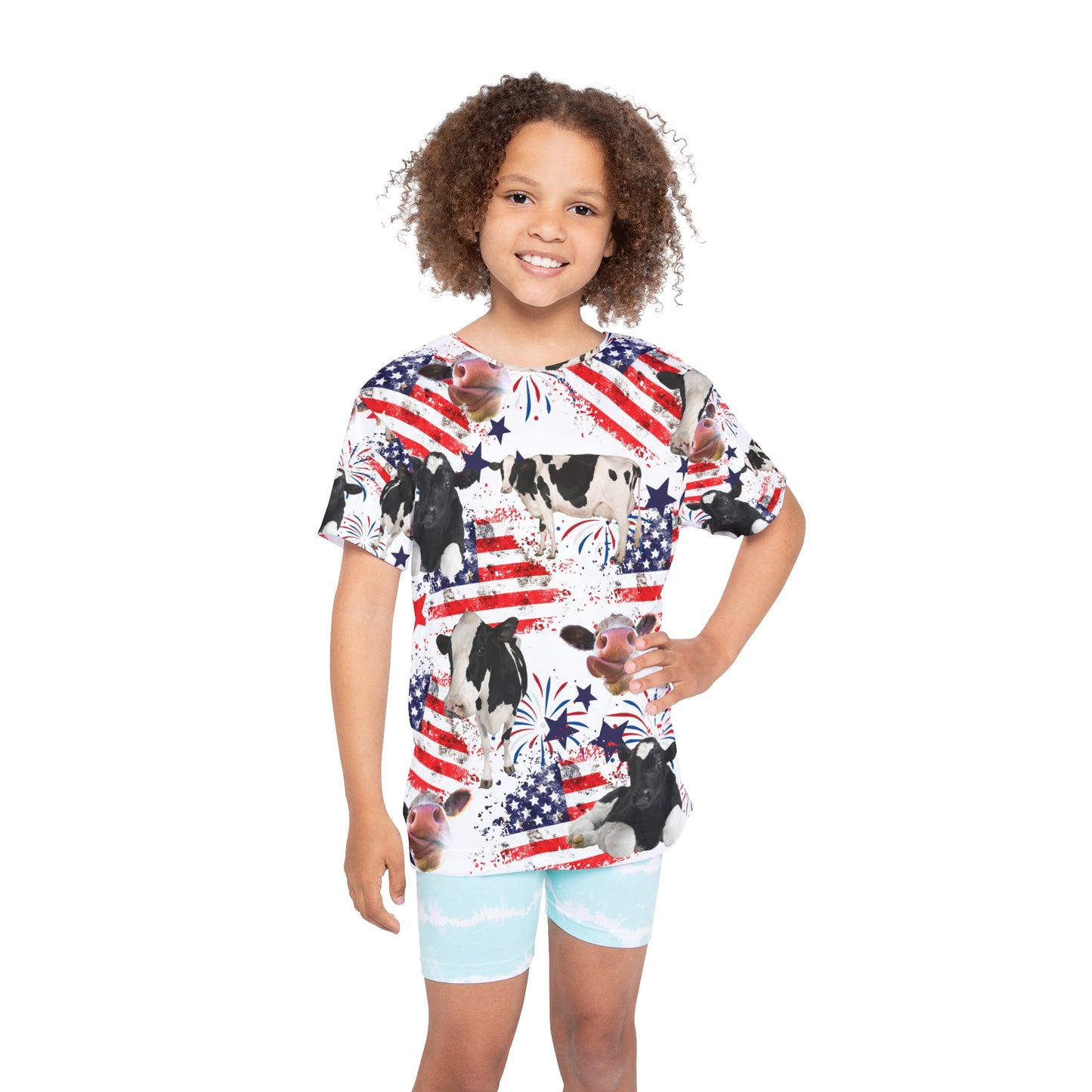 Patriotic Cow Kids Shirt
