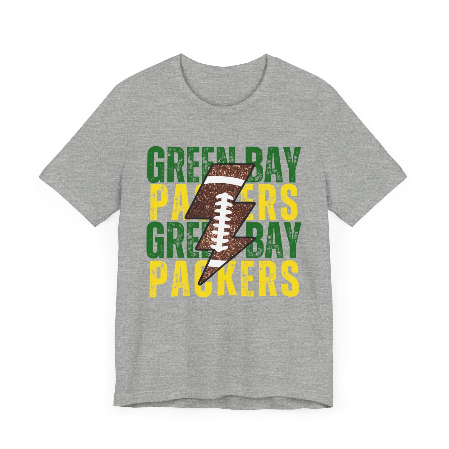 Green Bay Packers Lightning Bolt T-Shirt | Football Fan Graphic Tee | Game Day Shirt | NFL Football Apparel