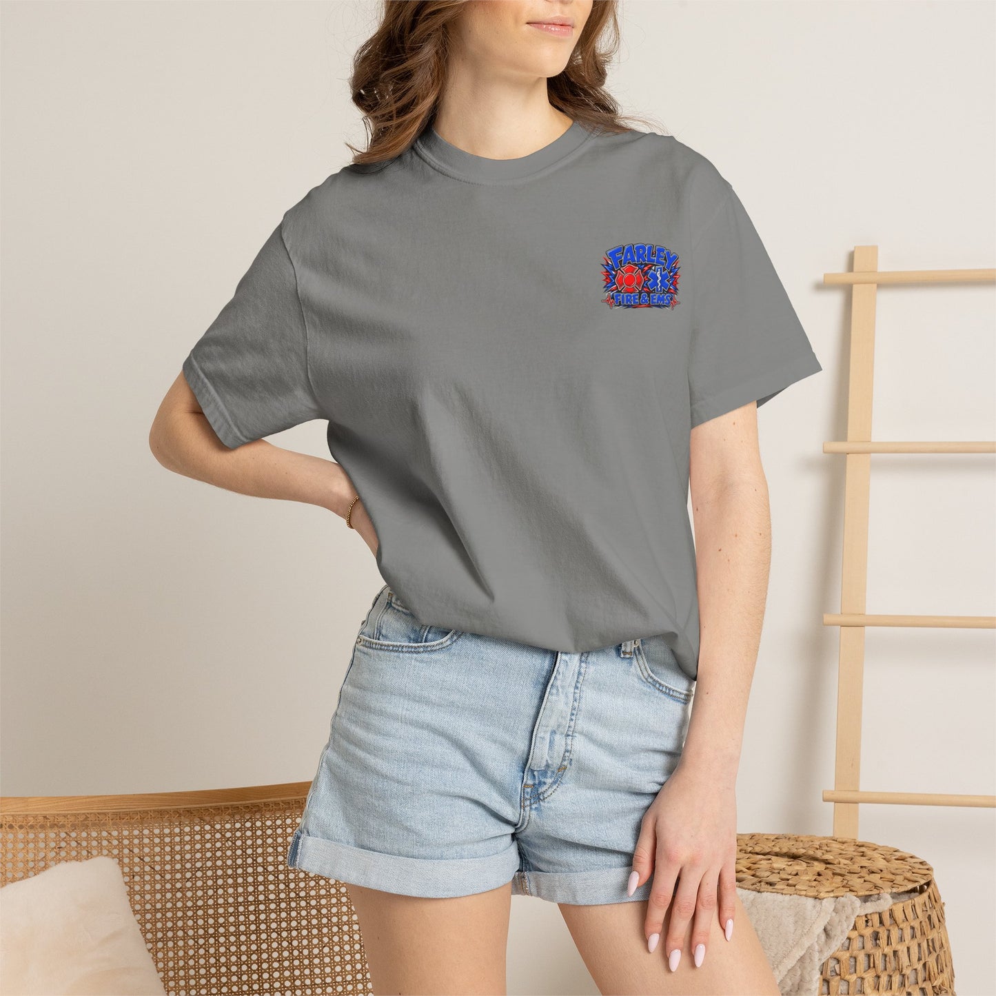 Cartoon Farley Fire & EMS T‑Shirt — Comfort Colors Unisex
