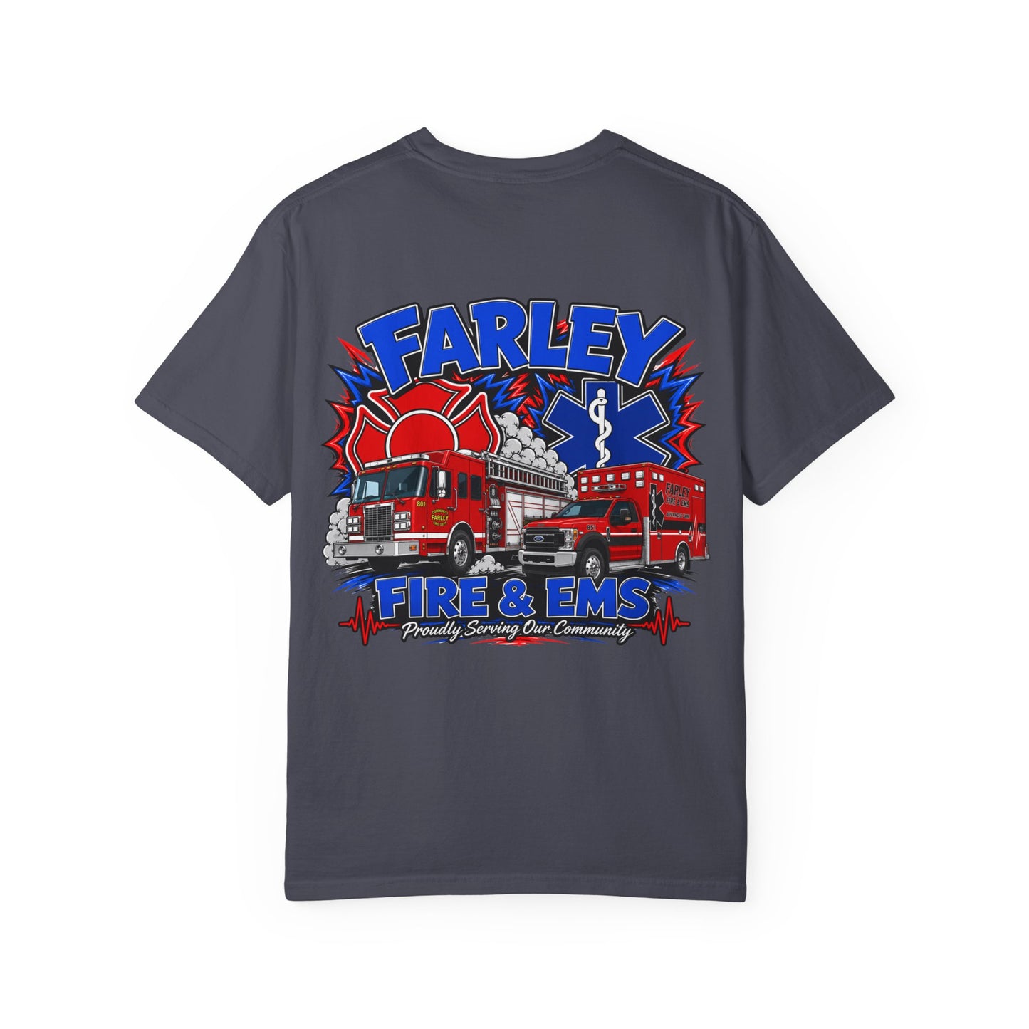 Cartoon Farley Fire & EMS T‑Shirt — Comfort Colors Unisex