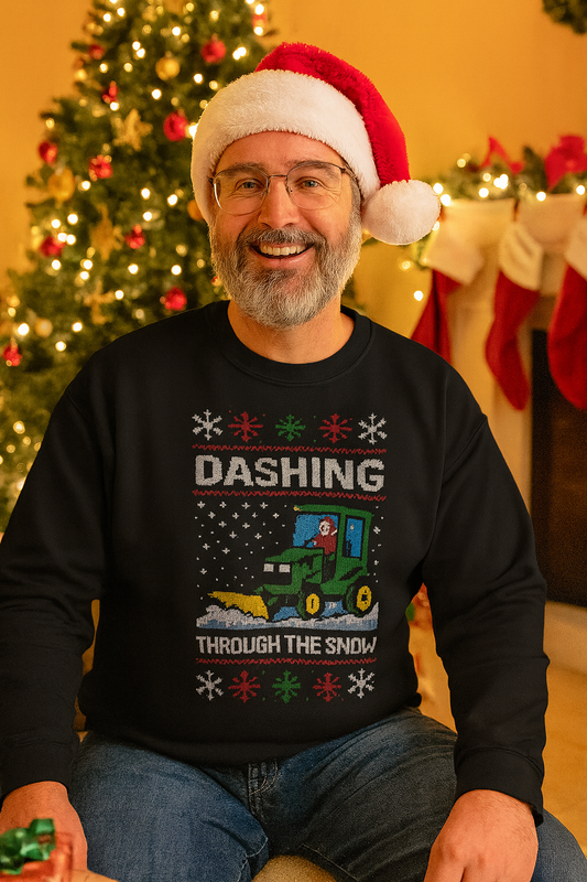 Dashing Through the Snow Tractor Sweatshirt - Gildan Sweatshirt