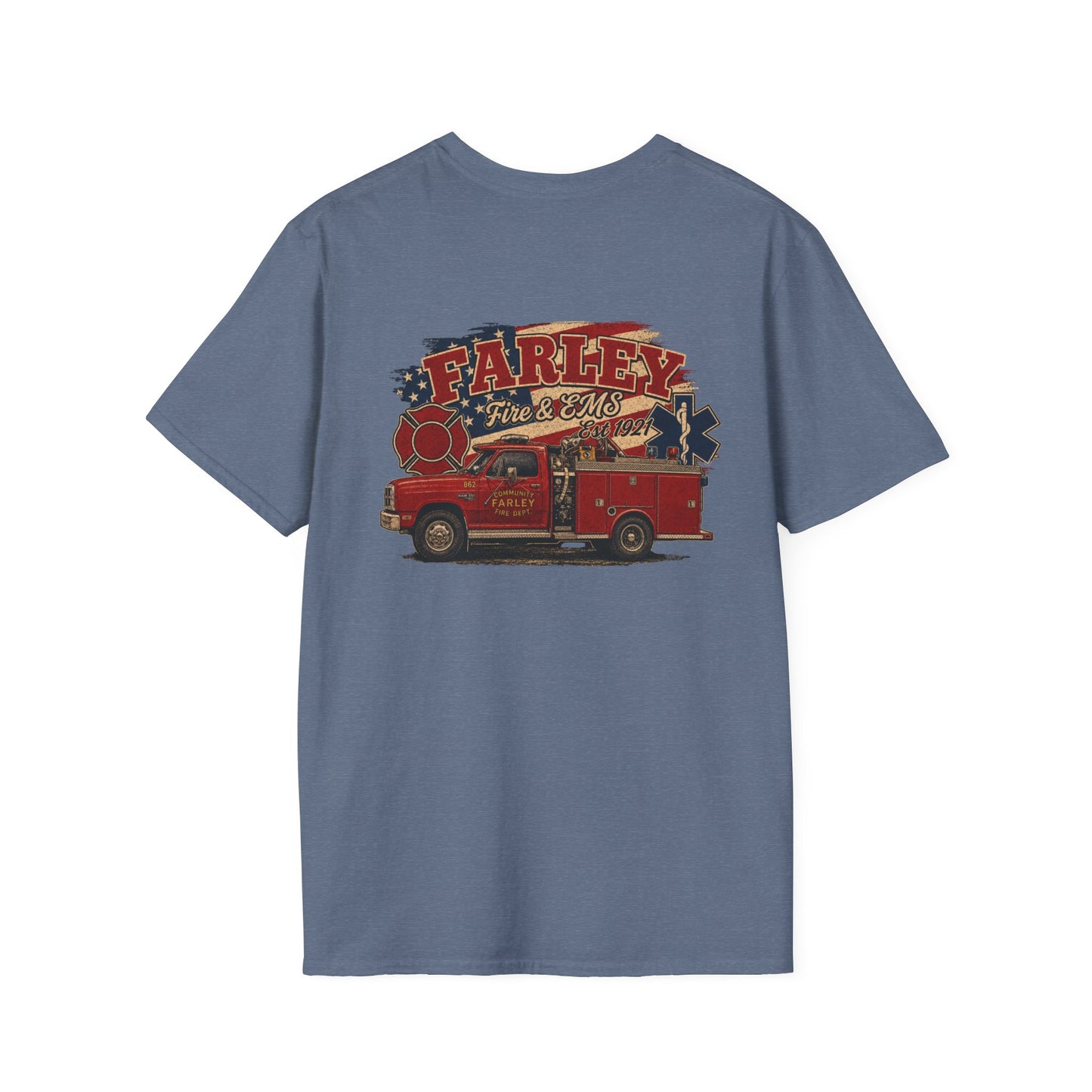 Vintage Farley Fire & EMS T-Shirt - Gildan Softstyle