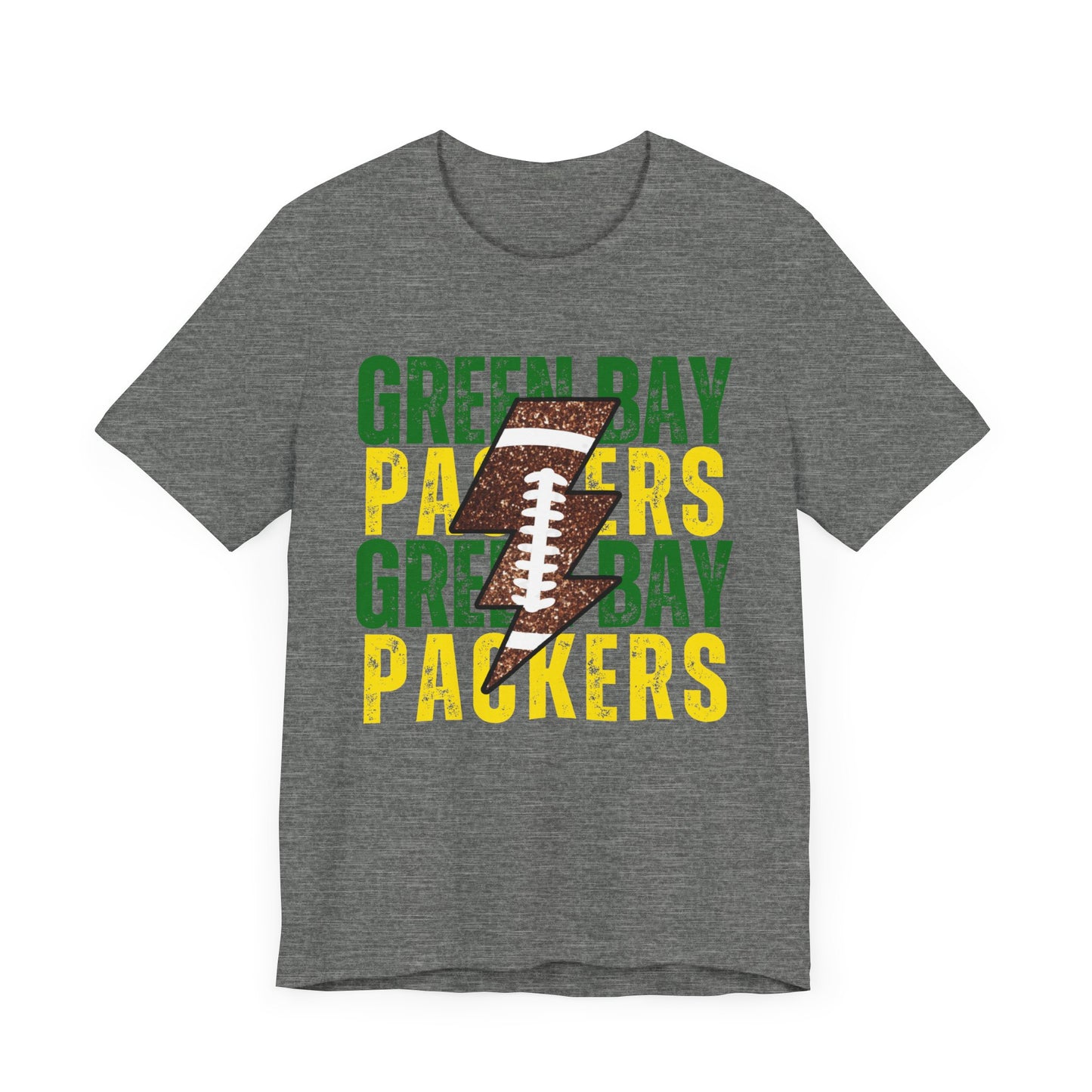 Green Bay Packers Lightning Bolt T-Shirt | Football Fan Graphic Tee | Game Day Shirt | NFL Football Apparel