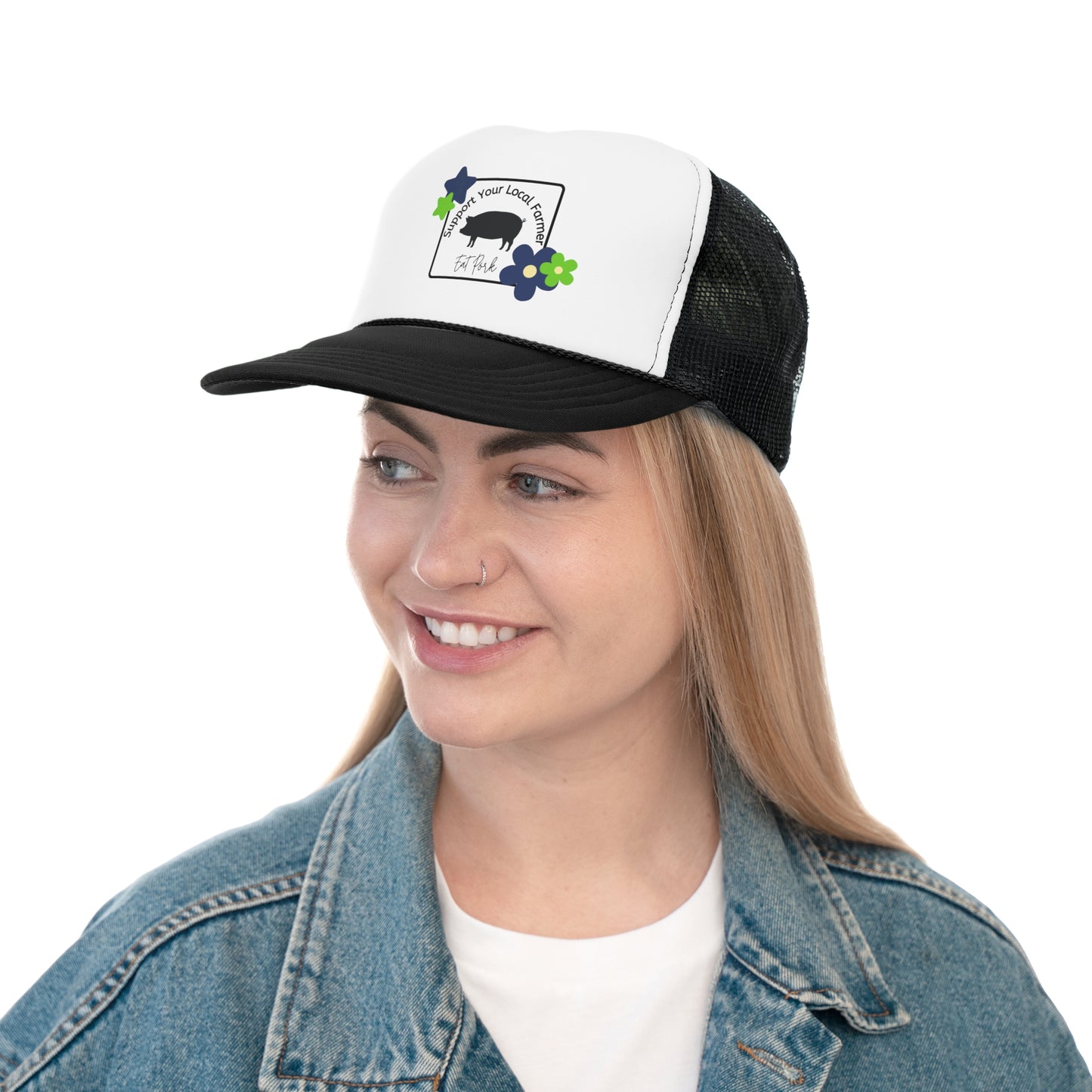 Support Local Farmers Trucker Hat - Eat Pork