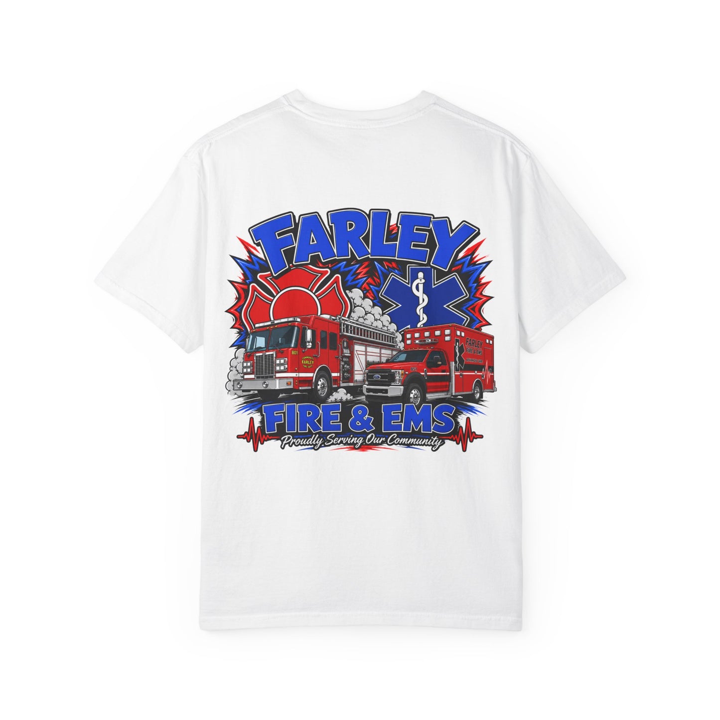 Cartoon Farley Fire & EMS T‑Shirt — Comfort Colors Unisex