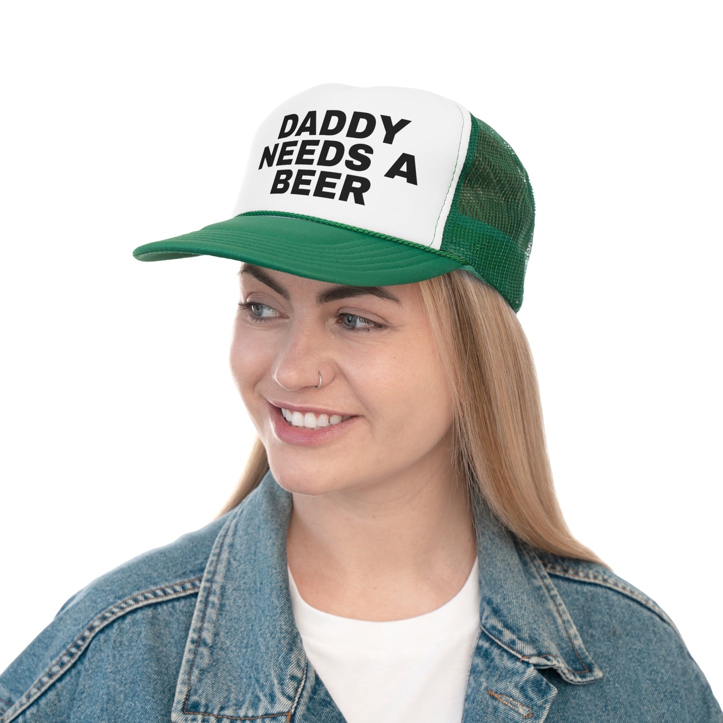 Daddy Needs A Beer" Trucker Hat. Funny Dad Hat  Father's Gift. Adjustable Mesh Back Baseball Cap