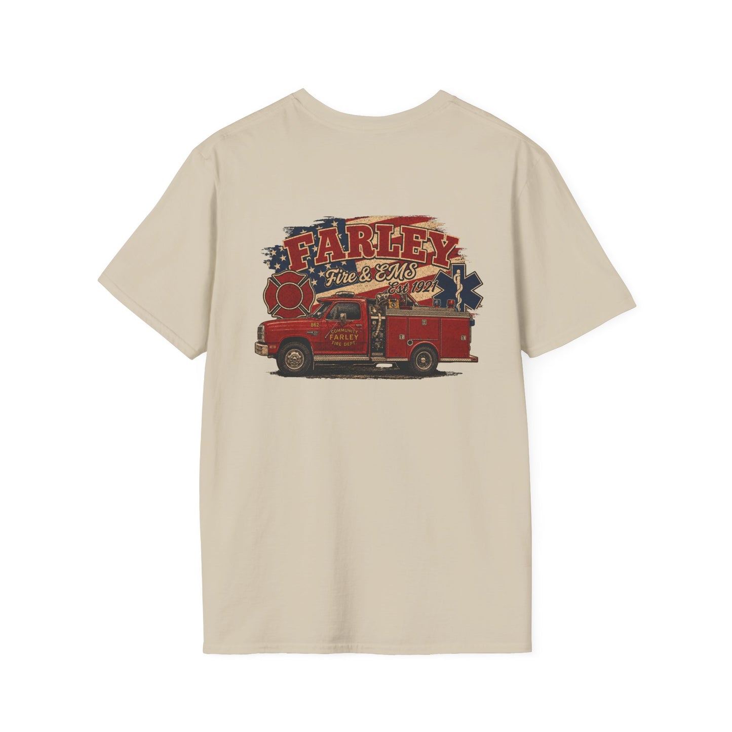 Vintage Farley Fire & EMS T-Shirt - Gildan Softstyle