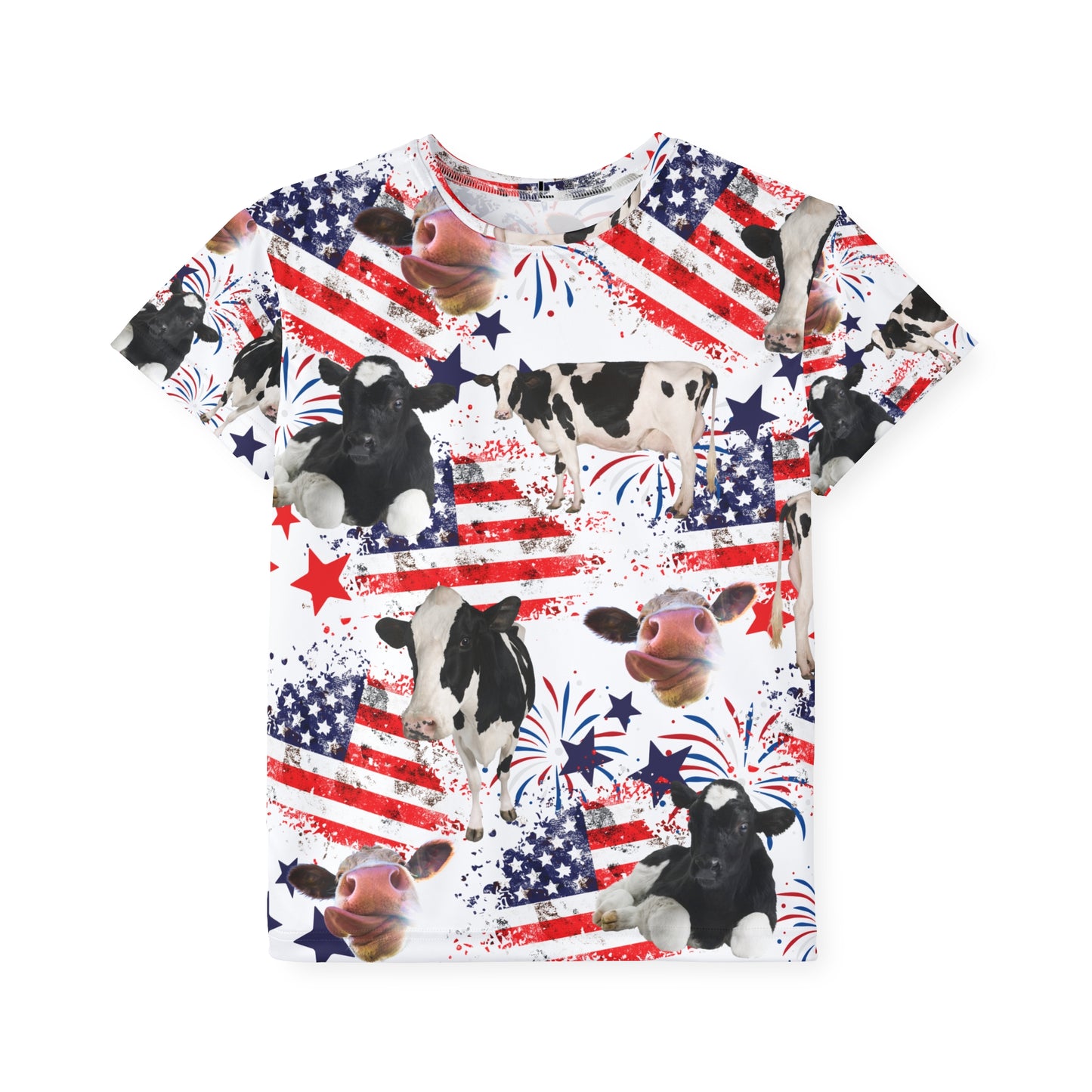 Patriotic Cow Kids Shirt