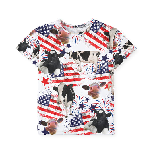 Patriotic Cow Kids Shirt