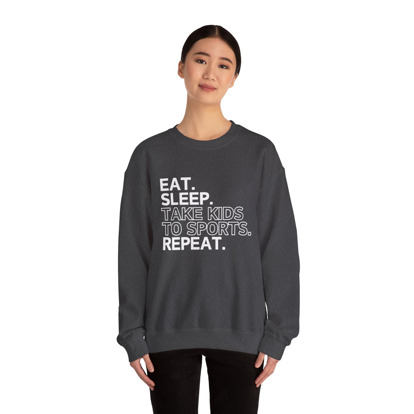 Eat Sleep Take Kids to Sports Repeat - Gildan Crewneck Sweatshirt