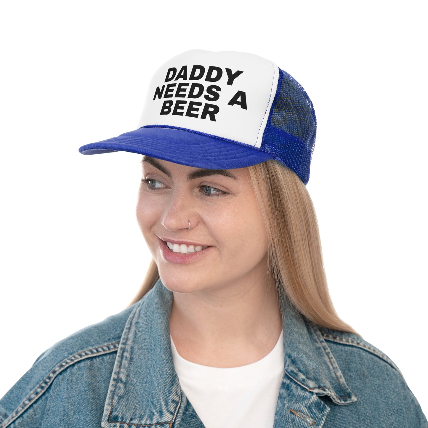 Daddy Needs A Beer" Trucker Hat. Funny Dad Hat  Father's Gift. Adjustable Mesh Back Baseball Cap
