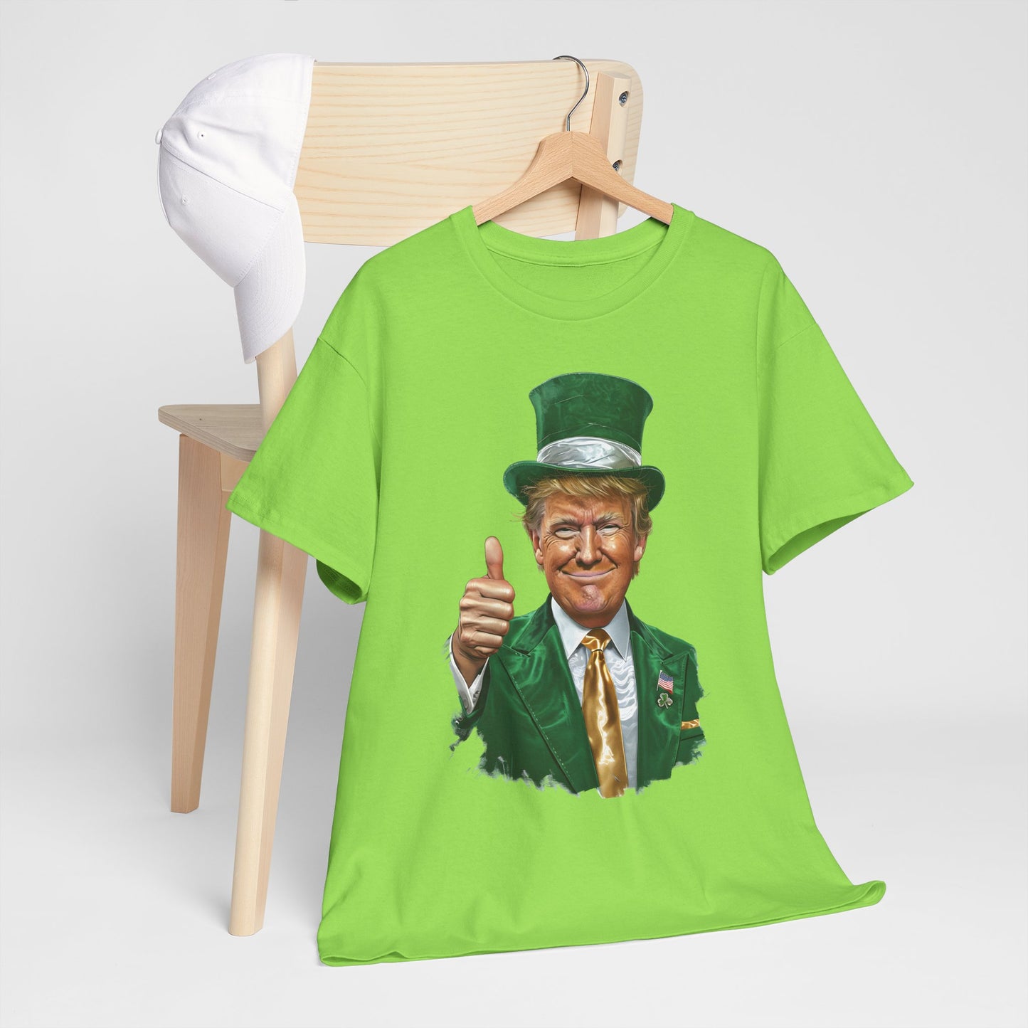 Donald Trump Lucky Charm Tee - Fun Unisex Heavy Cotton Tee with Thumbs Up Design