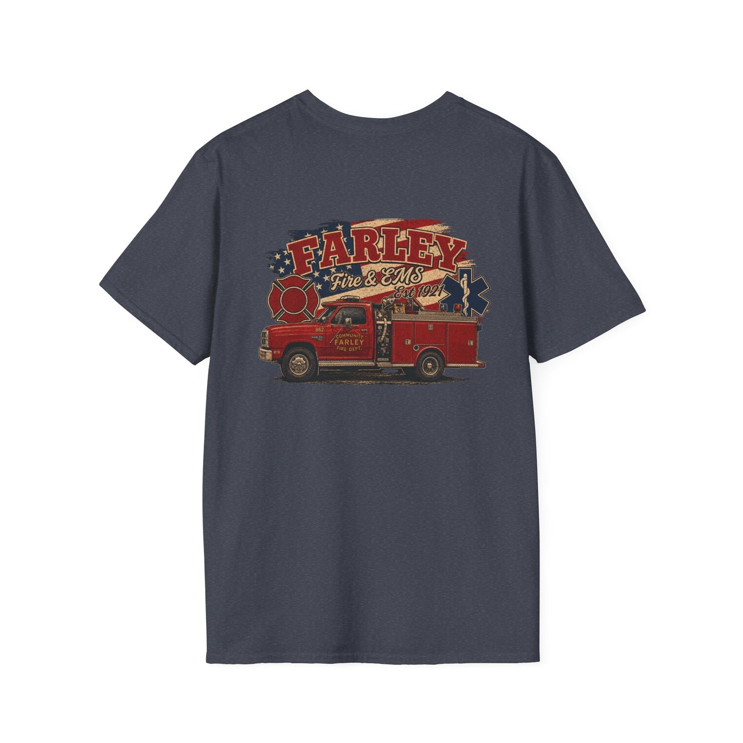 Vintage Farley Fire & EMS T-Shirt - Gildan Softstyle