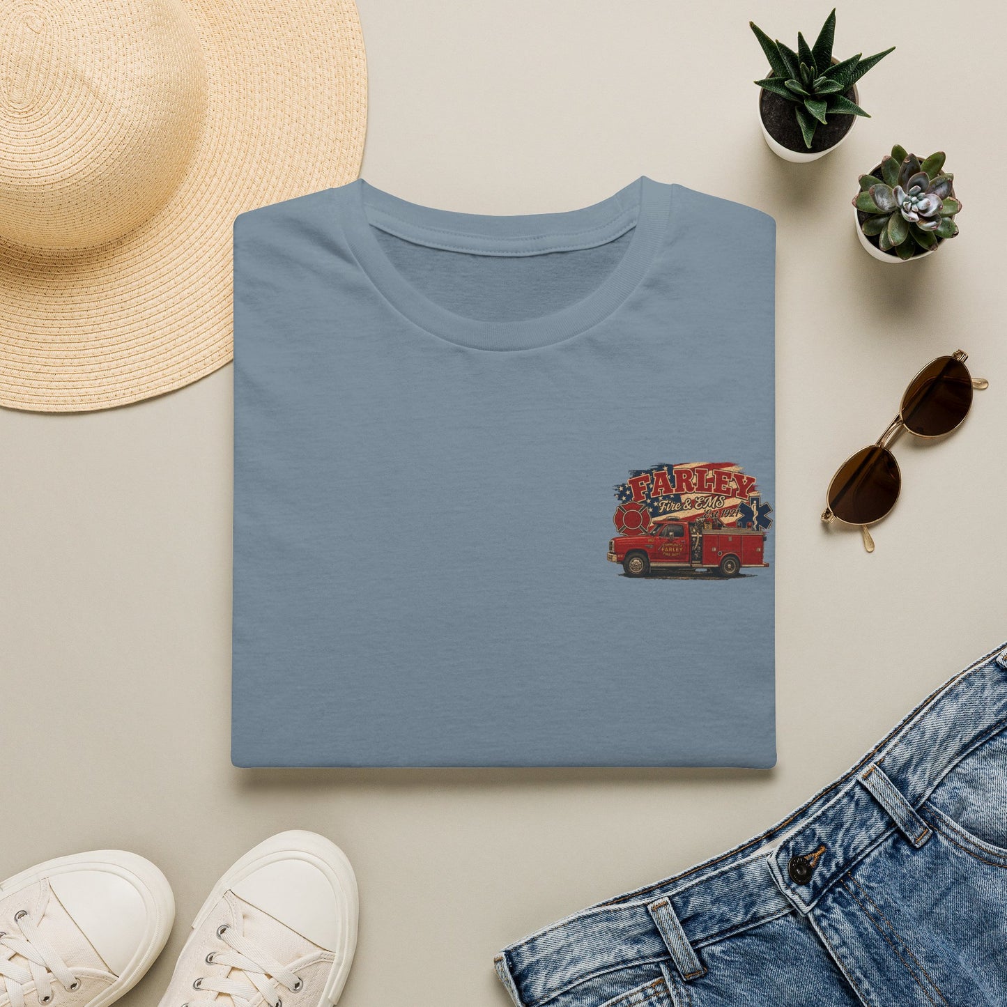 Vintage Farley Fire & EMS T-Shirt - Gildan Softstyle
