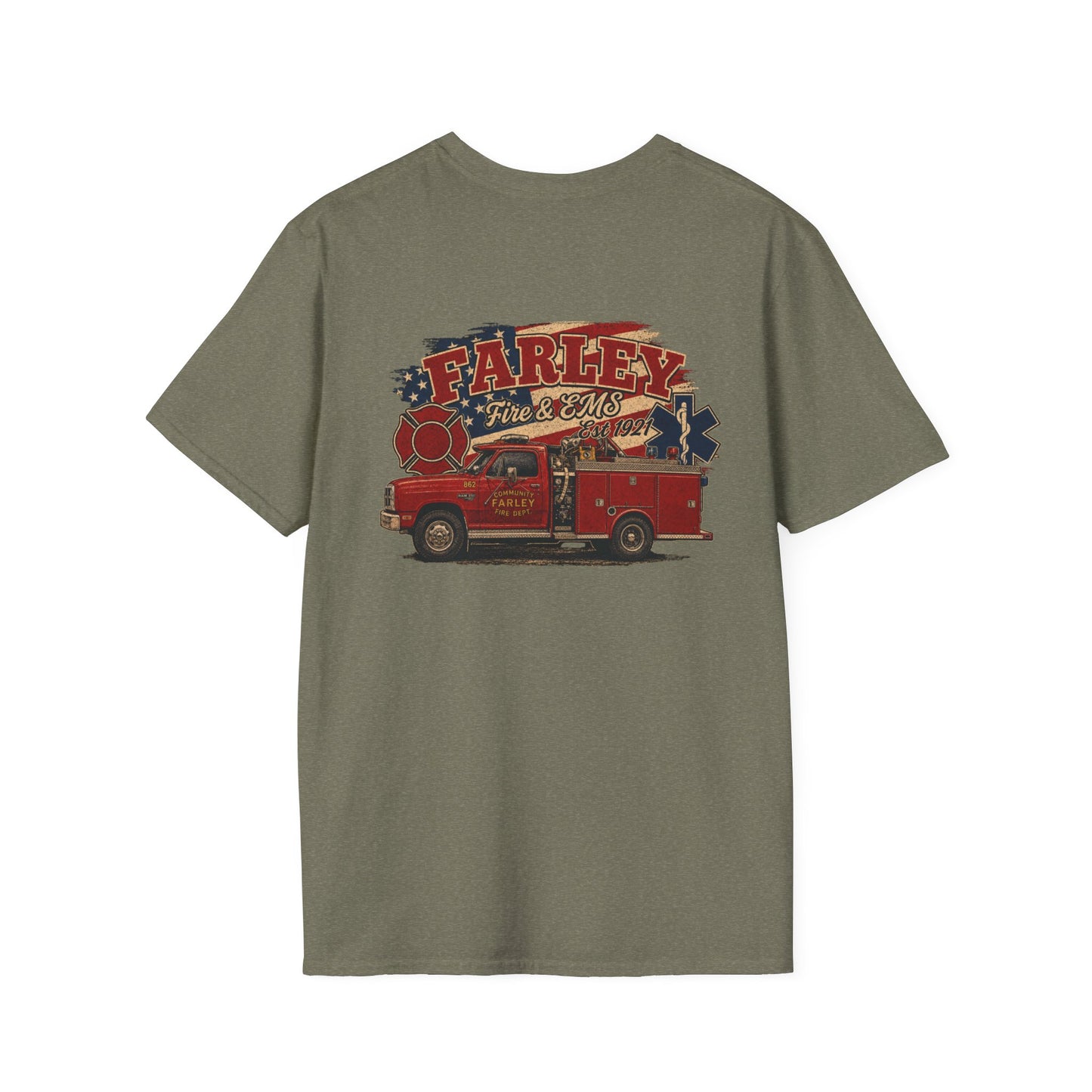 Vintage Farley Fire & EMS T-Shirt - Gildan Softstyle
