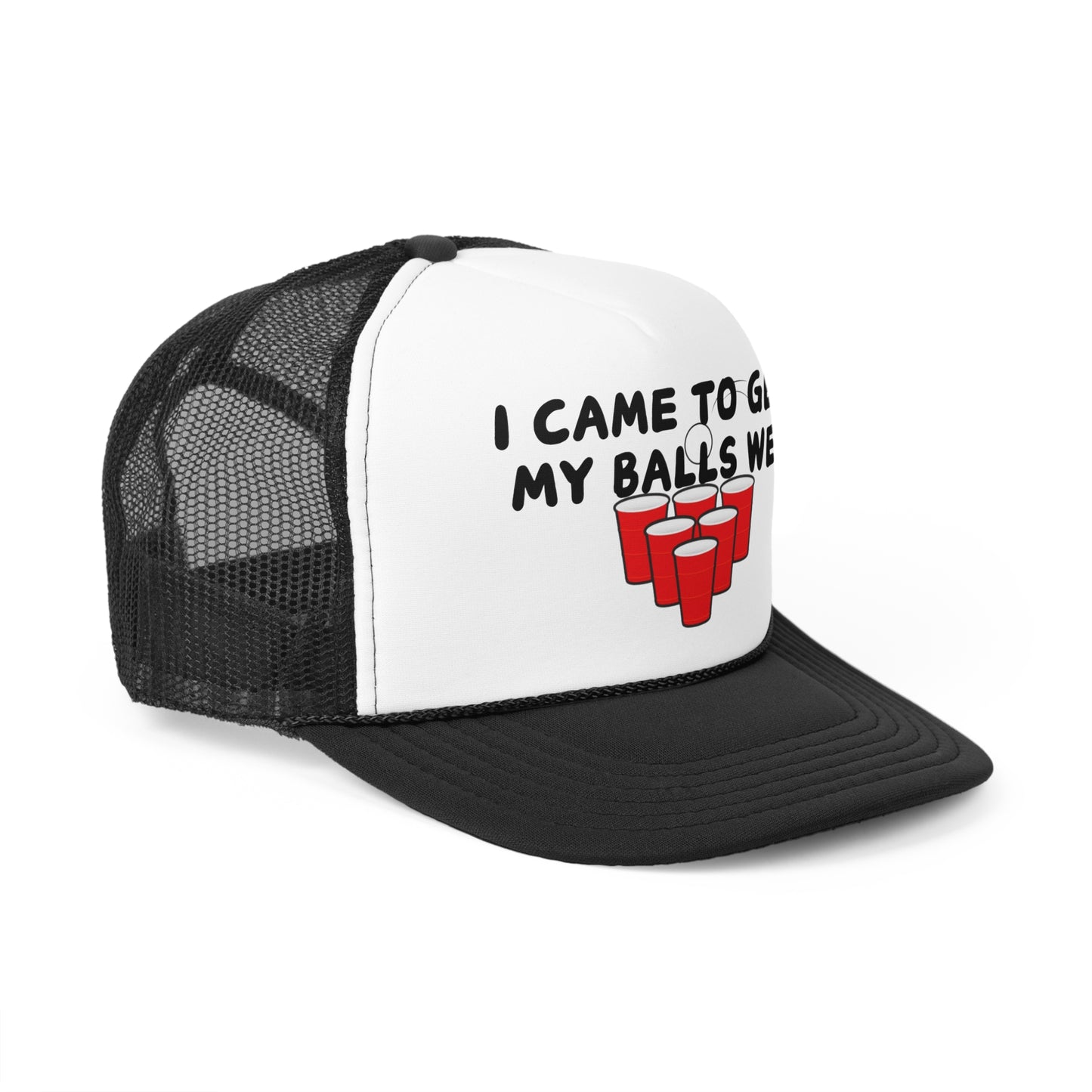 I Came to Get My Balls Wet Beer Pong Trucker Hat Funny Party Cap