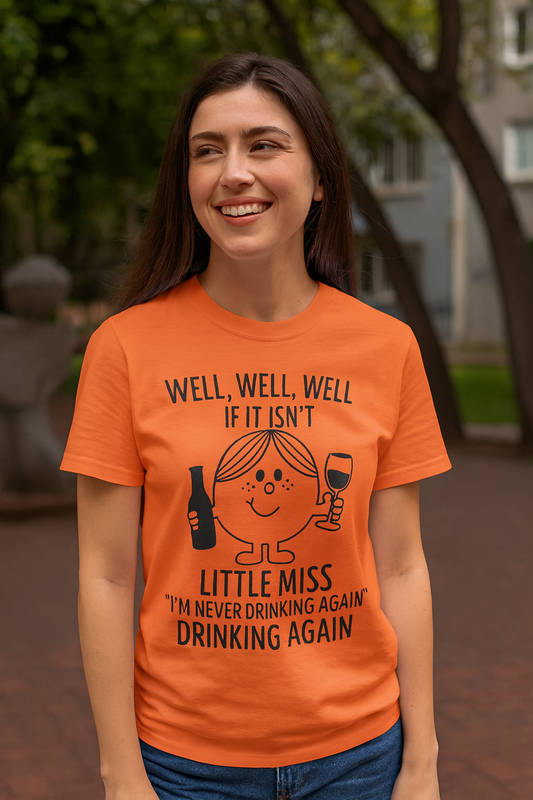 Little Miss "I'm Never Drinking Again" Drinking Again" - WINE – Comfort Colors Tee