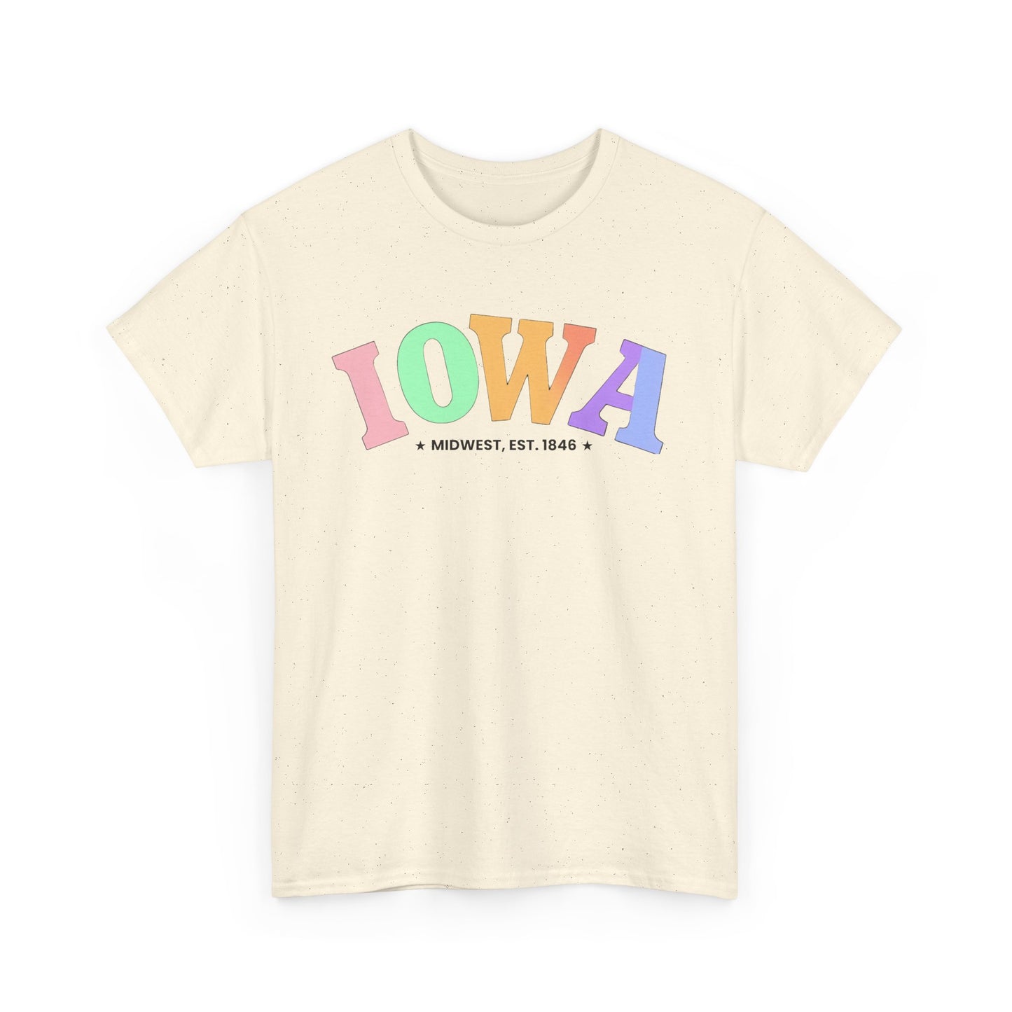 Iowa Unisex Heavy Cotton Tee, Vintage Iowa T-Shirt, Midwest Pride Shirt, Casual Wear, Gift for Iowa Lovers