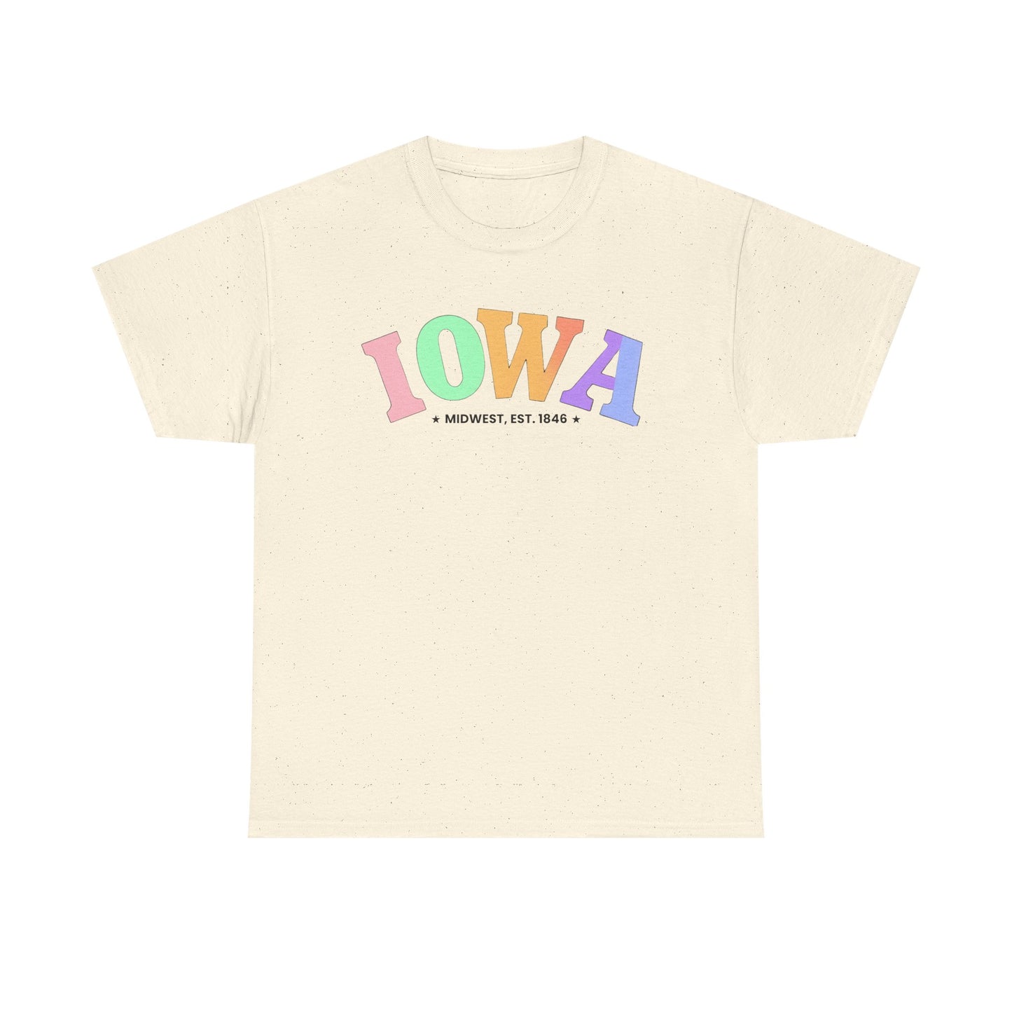 Iowa Unisex Heavy Cotton Tee, Vintage Iowa T-Shirt, Midwest Pride Shirt, Casual Wear, Gift for Iowa Lovers