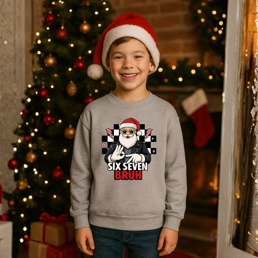Santa Six Seven 6-7 Bruh Holiday Graphic - Youth