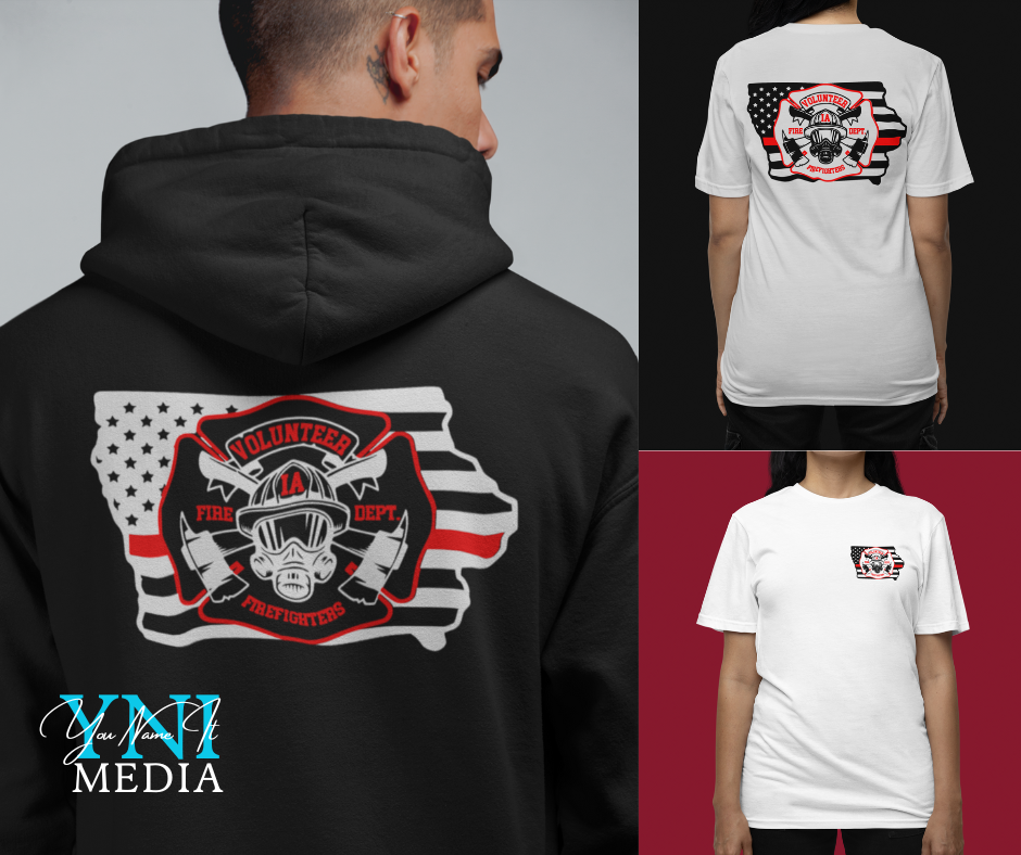 Iowa Volunteer Firefighter Shirt | Unisex Gildan Heavy Tee