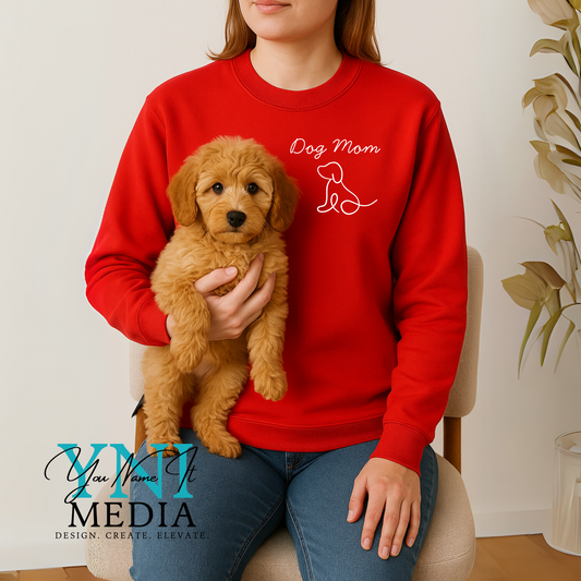 Dog Mom Embroidered Sweatshirt | Gildan Crewneck